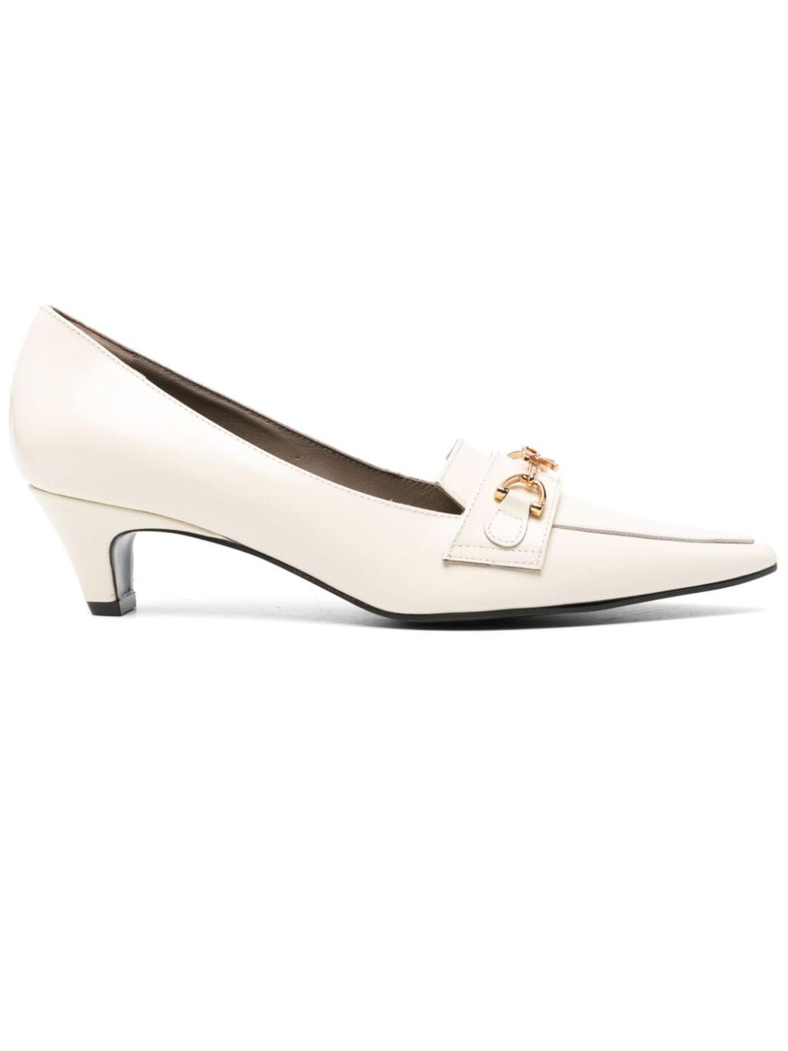 Shop Roberto Festa Cream White Calf Leather Lekke Pumps