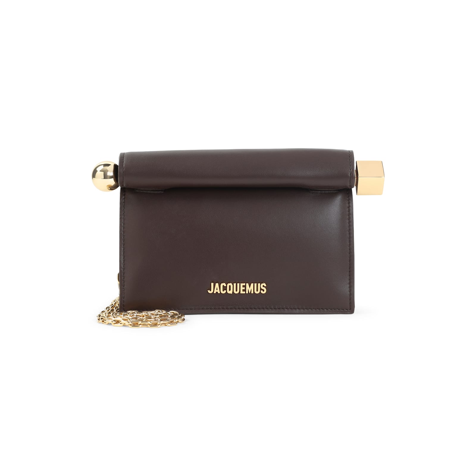 Jacquemus La Pochette Rond Carré In Brown