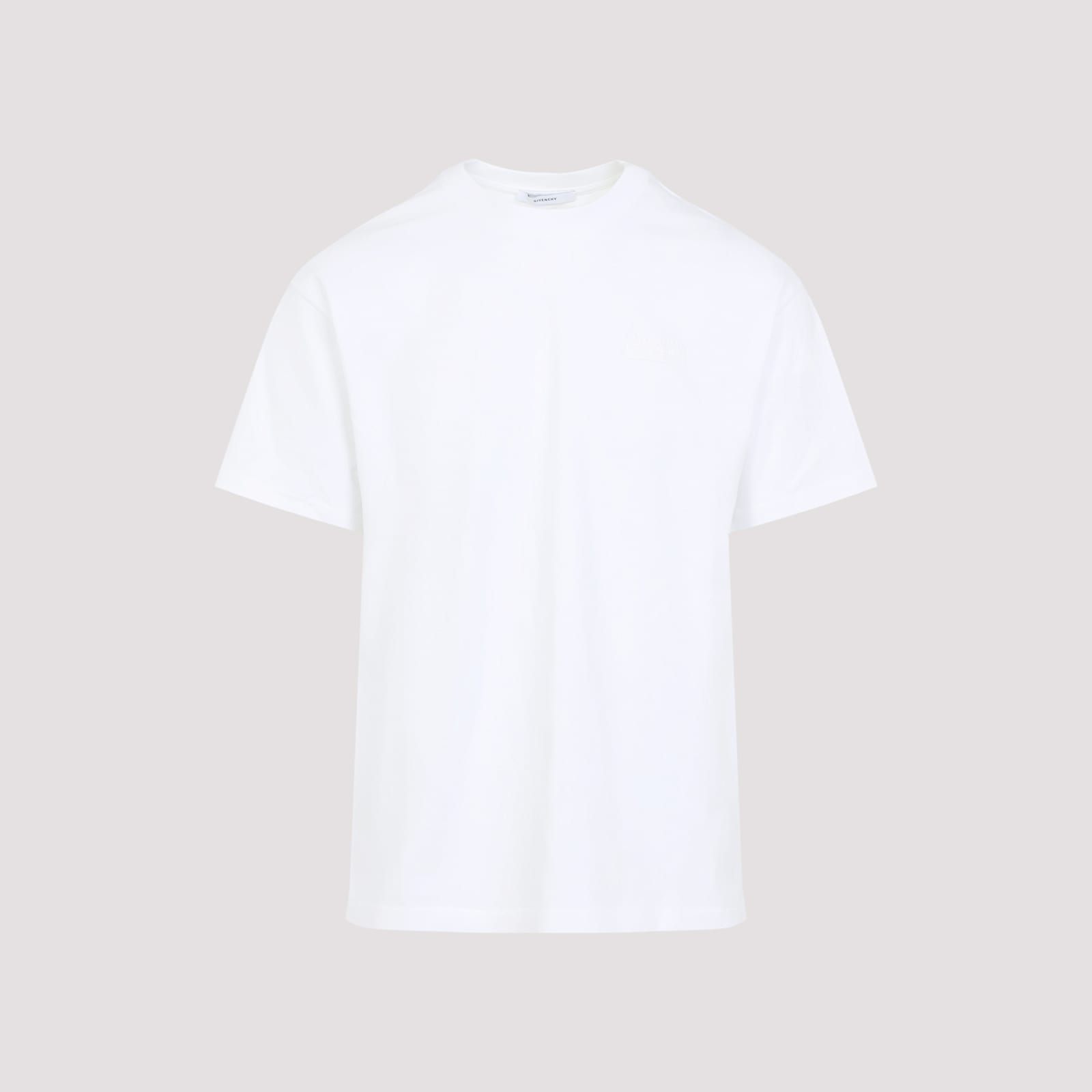 Givenchy Men White Crew Neck T-shirt With Logo On Front And Back In Cotton Man In White