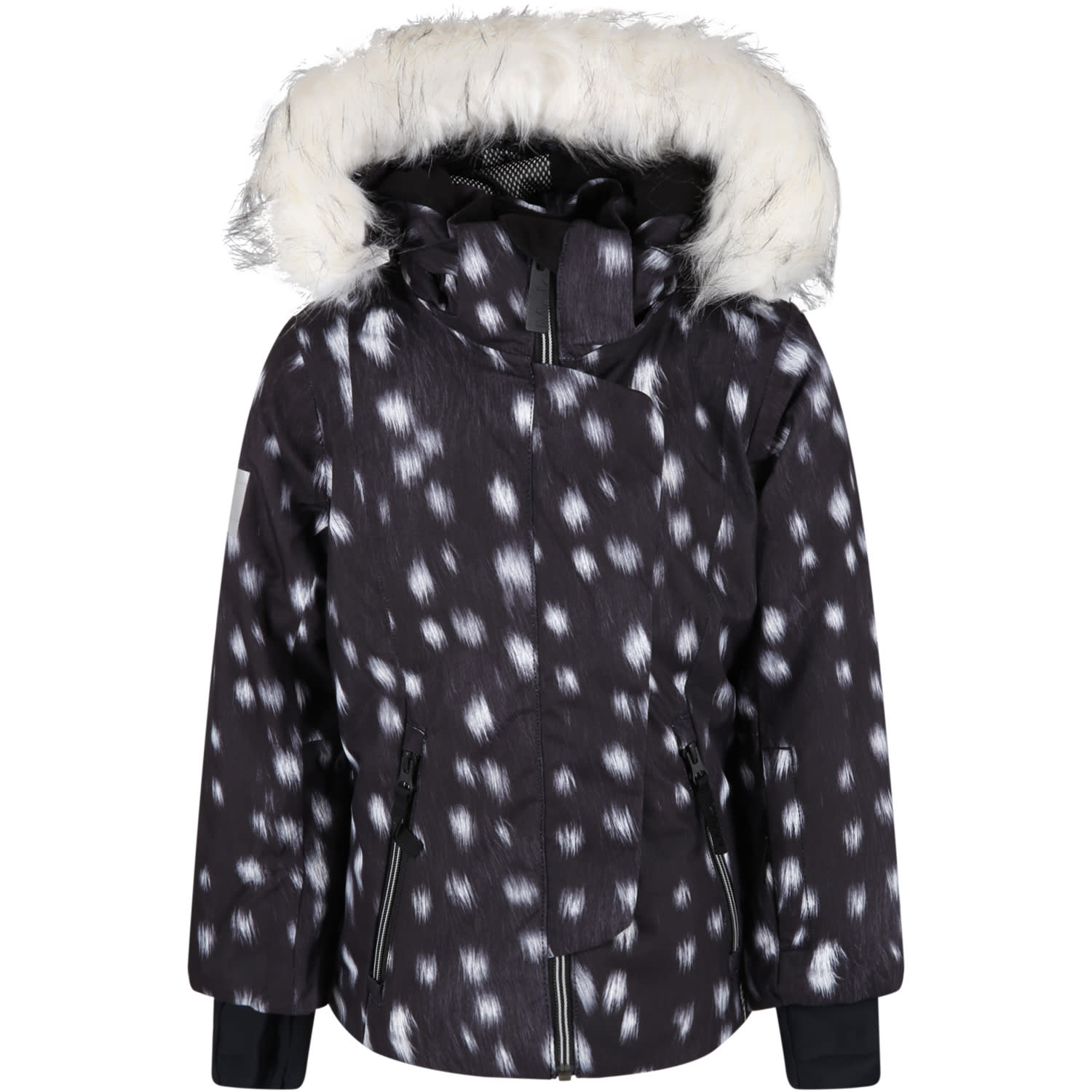Molo Black Jacket For Kids With White Details