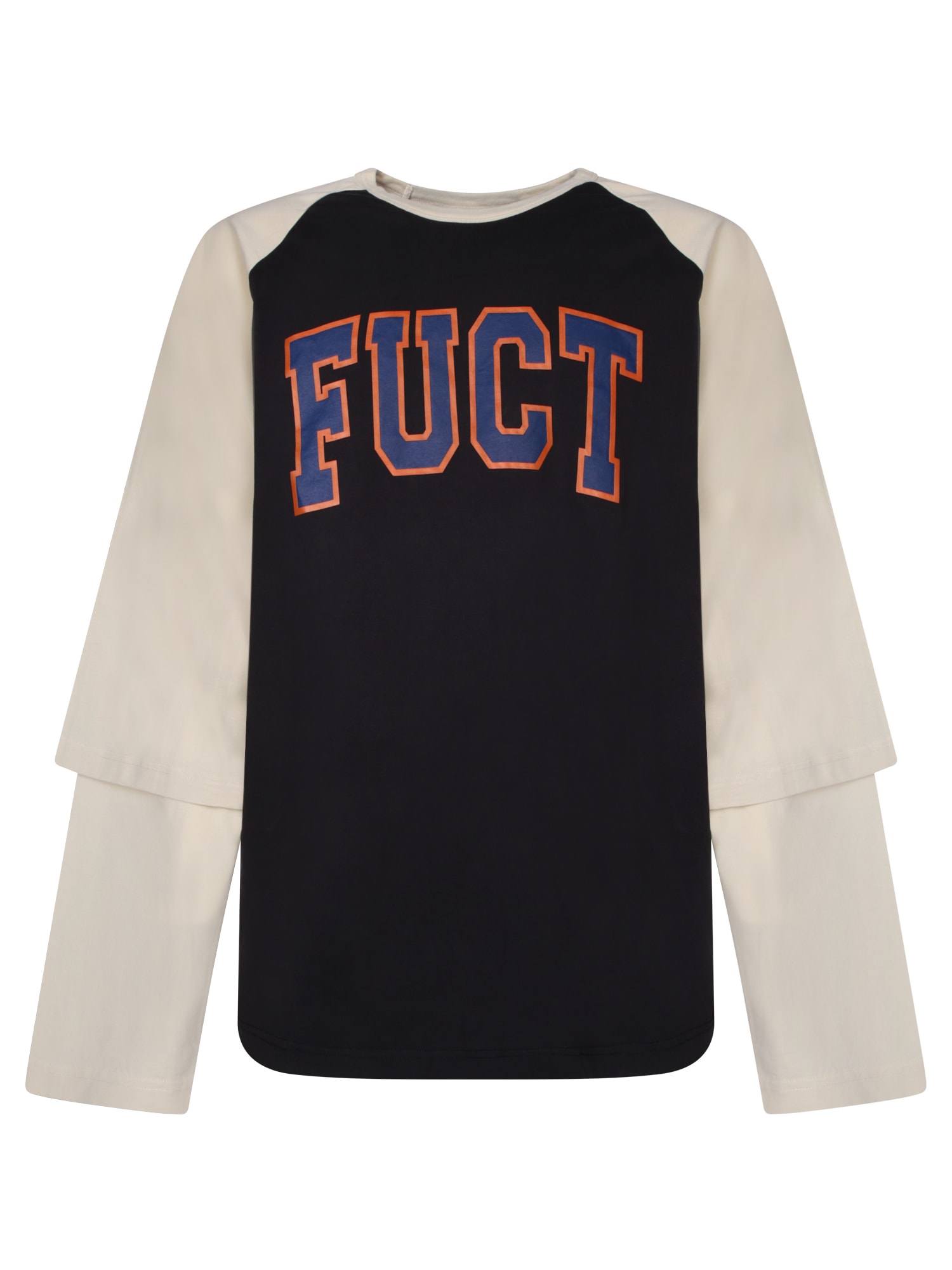 Shop Fuct Double-sleeve Baseball Black T-shirt