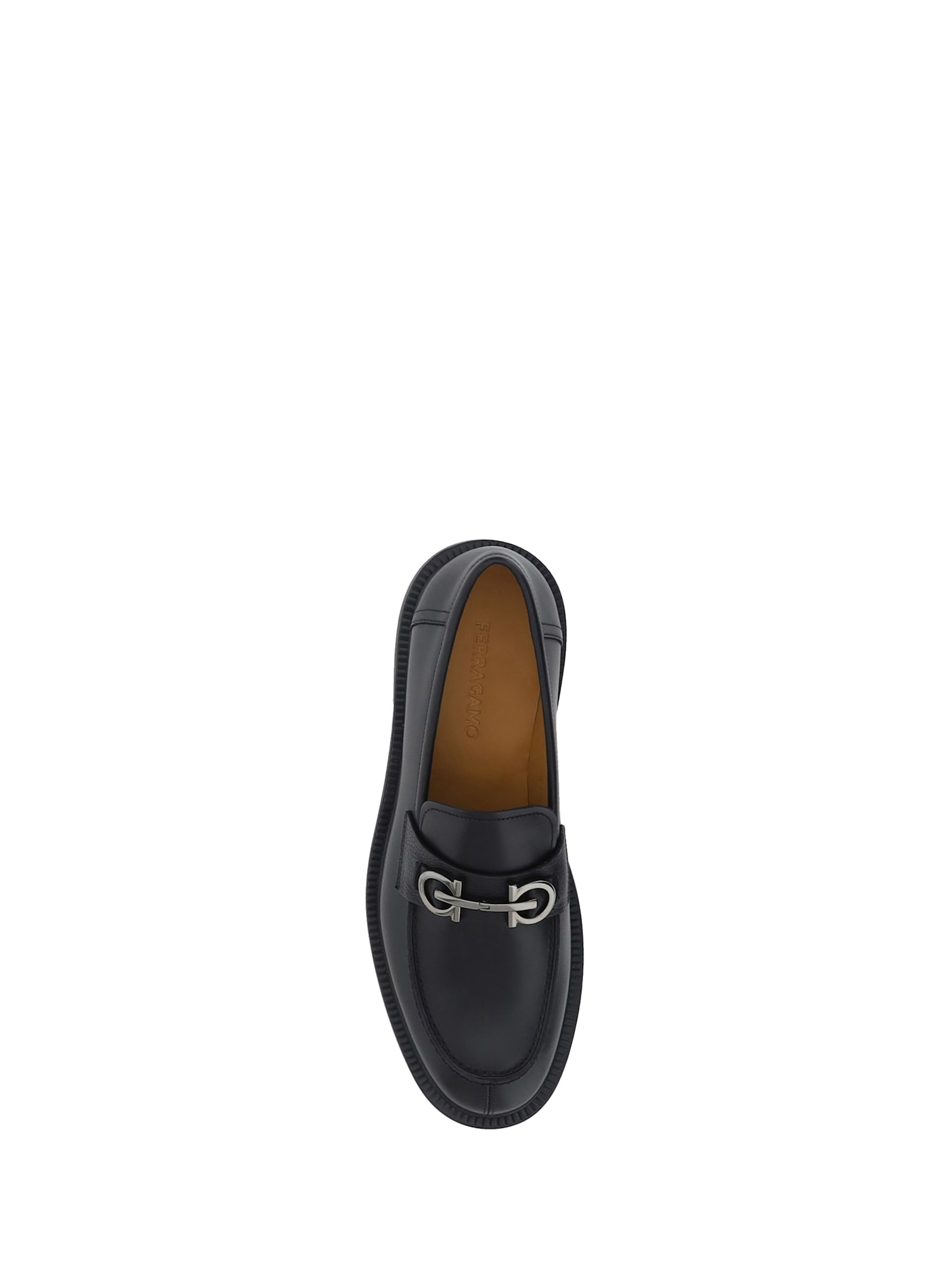 Shop Ferragamo Galles Ornament Loafers In Black