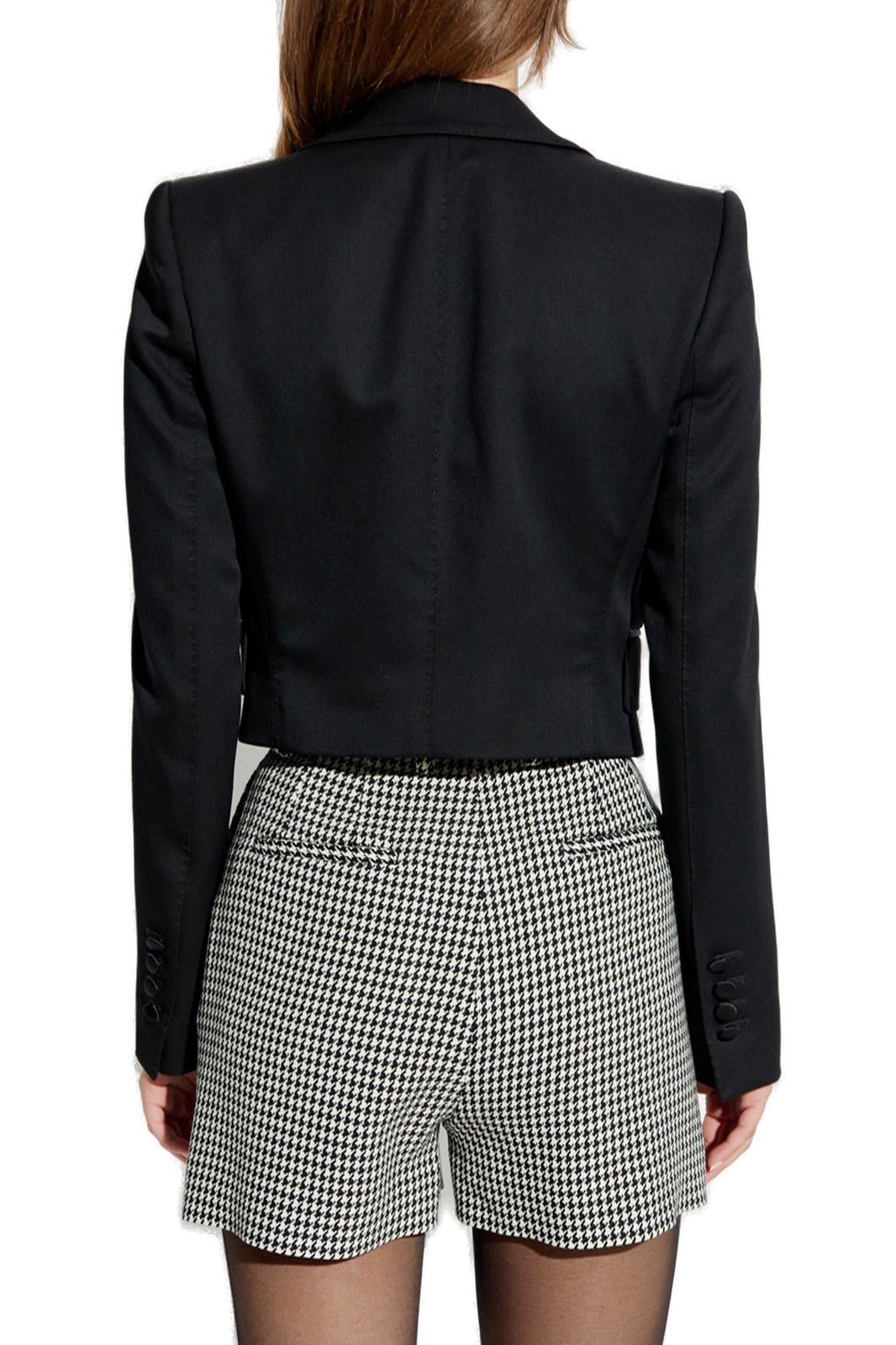 Shop Dolce & Gabbana Cropped Gabardine Tuxedo Jacket