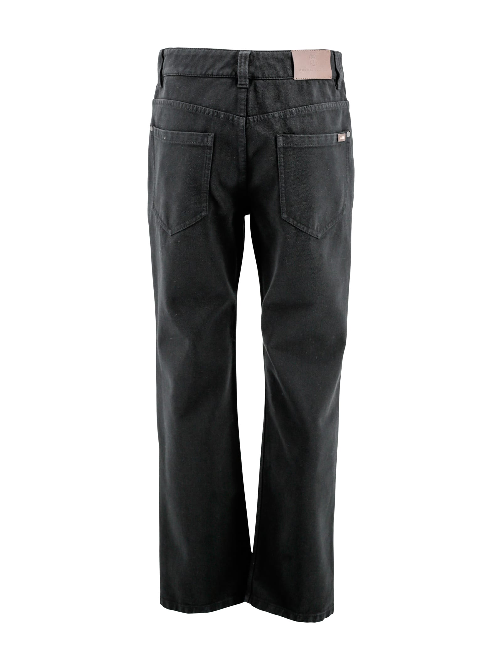 Shop Brunello Cucinelli Cotton Straight-leg Jeans In Black