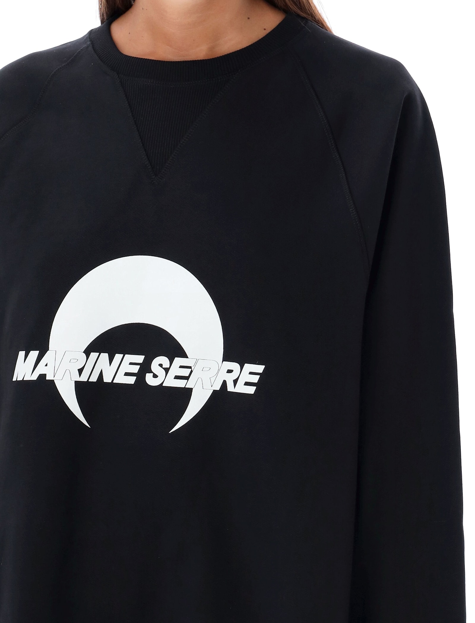 Shop Marine Serre Moon Logo Sweatshirt In Black