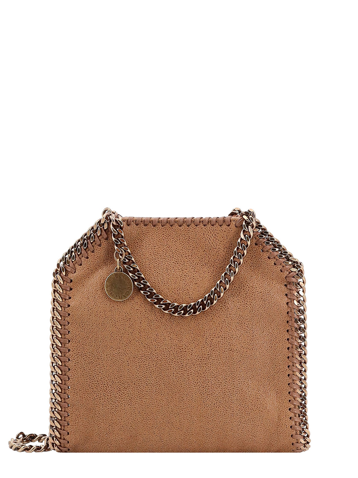 Shop Stella Mccartney Falabella Micro Shoulder Bag In Pecan