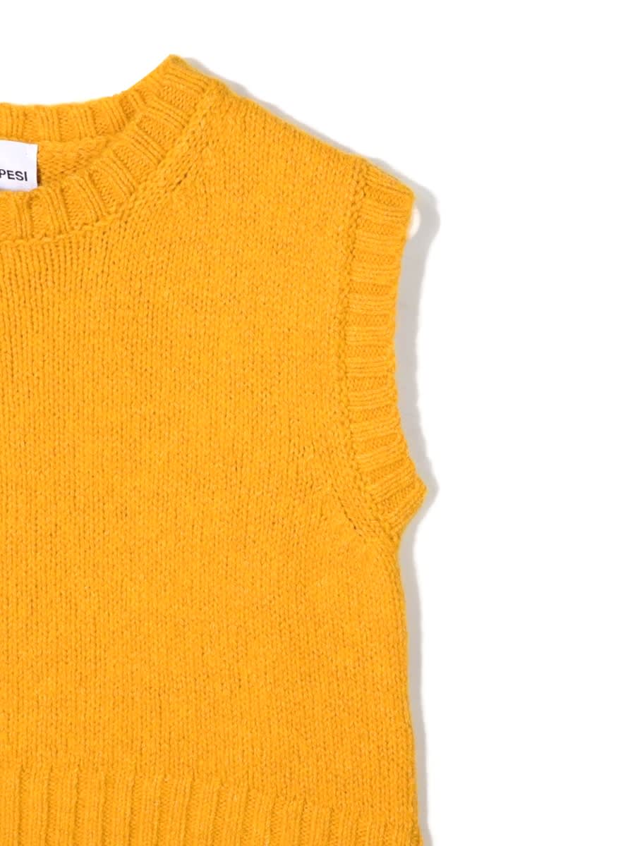 Shop Aspesi Tricot Vest. In Yellow