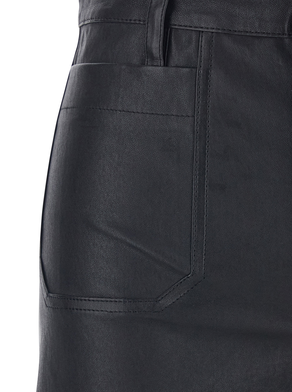 Frame Leather Le Slim Palazzo Modernist Pocket In Black