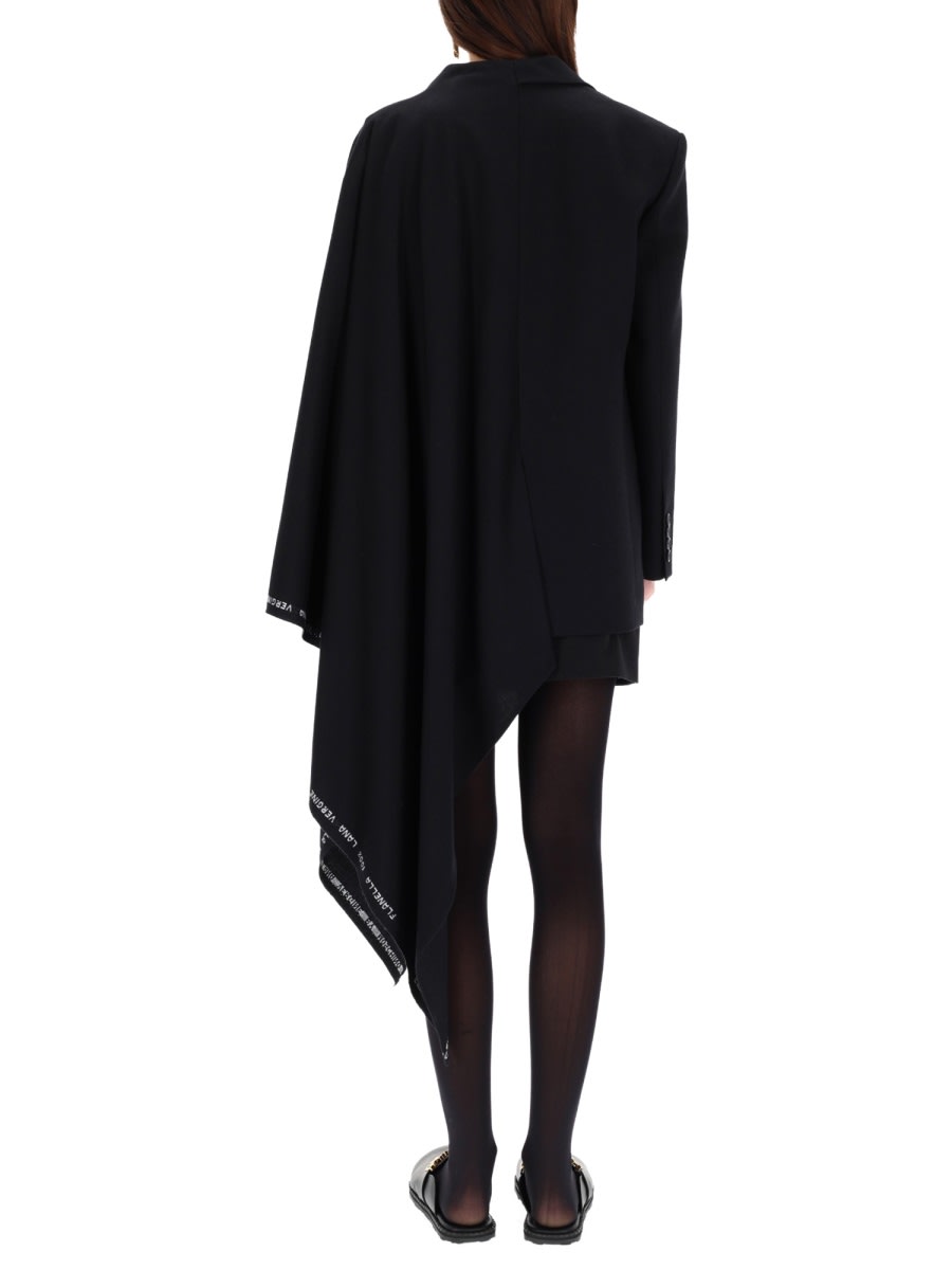 Moschino Asymmetrical Black Blazer In Black