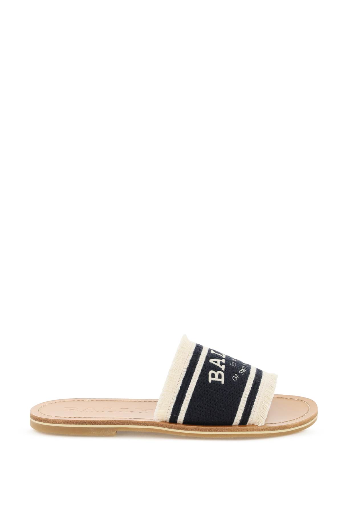 Bally 15mm Logo-print Open-toe Mules In Black Bone (white)