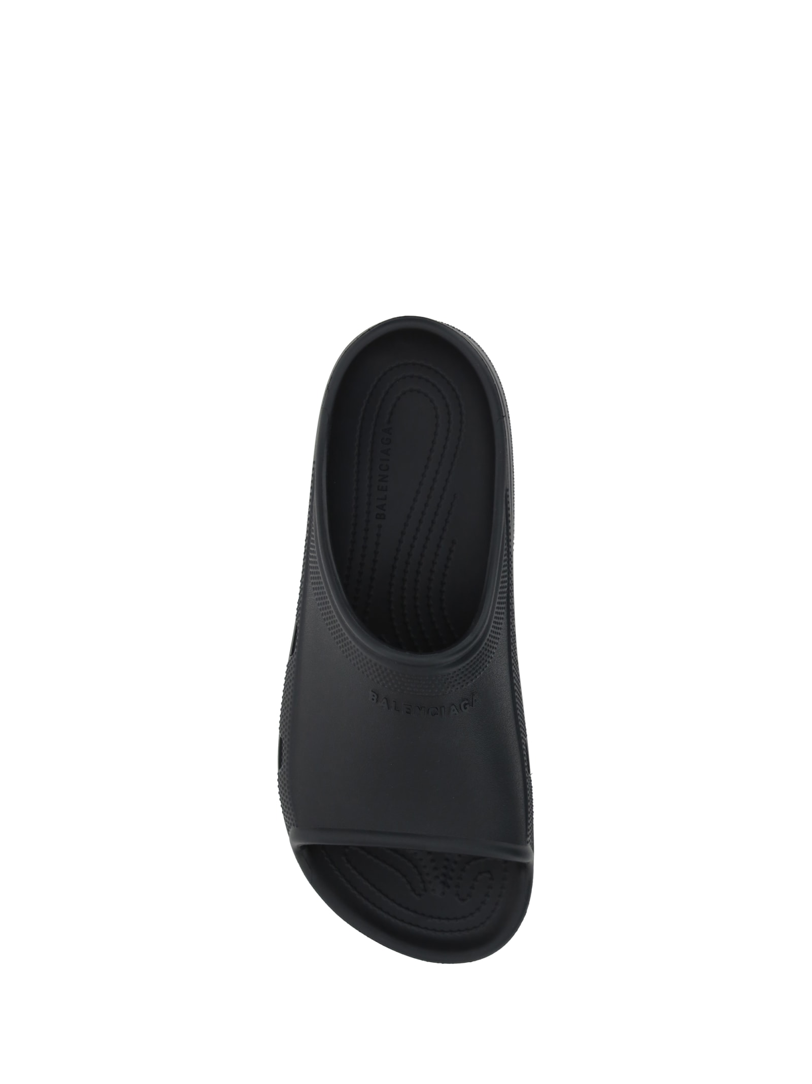 Balenciaga Lightweight Open Toe Textured Sole Sandals In Black