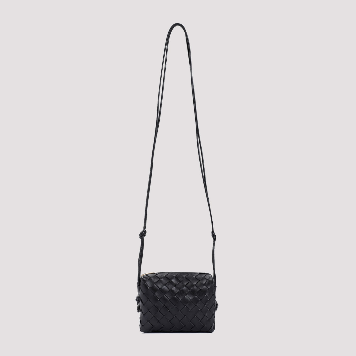 Shop Bottega Veneta Mini Loop Camera Bag In Black Gold