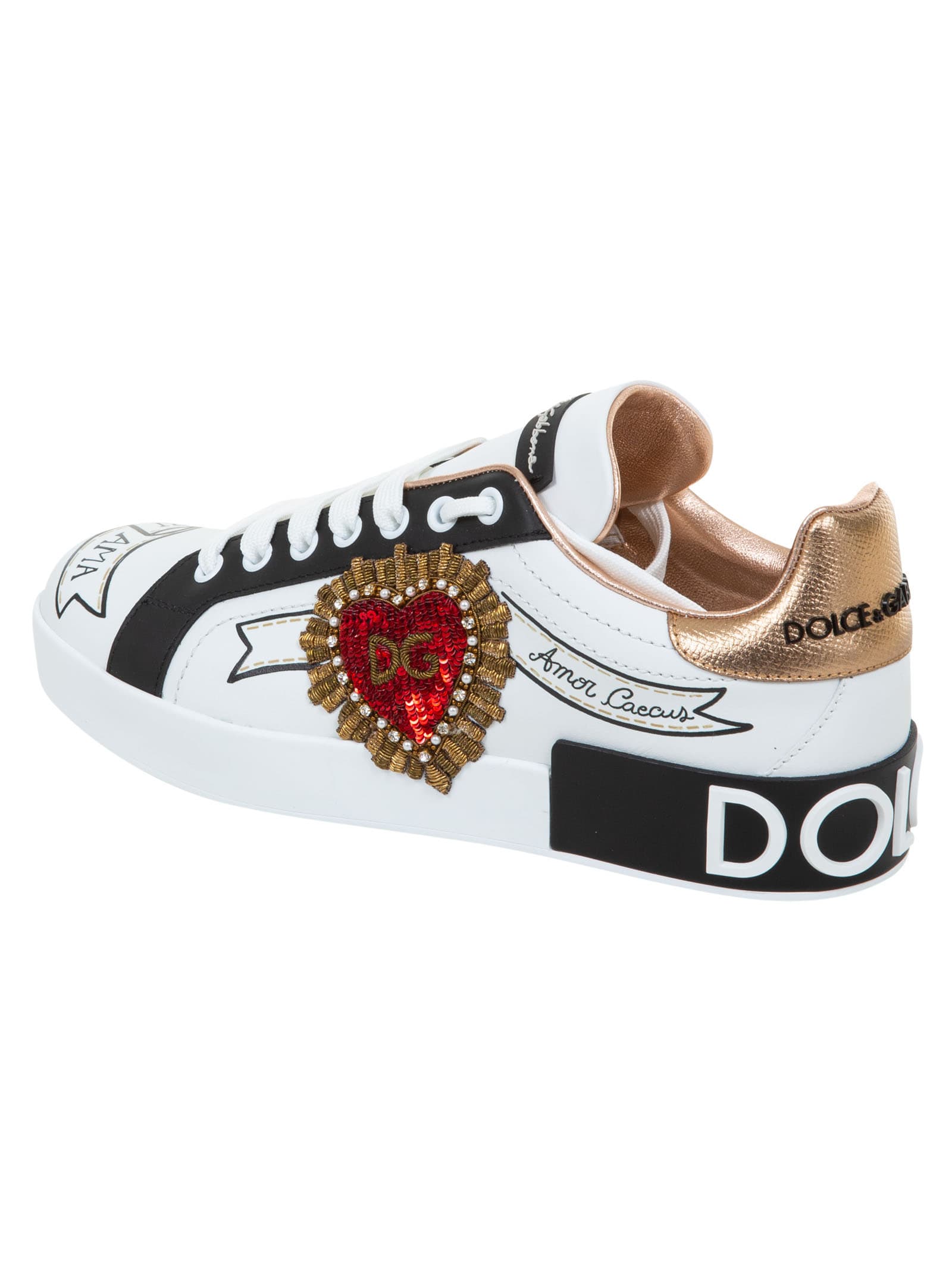 Shop Dolce & Gabbana Logo Embellished Sneakers In White