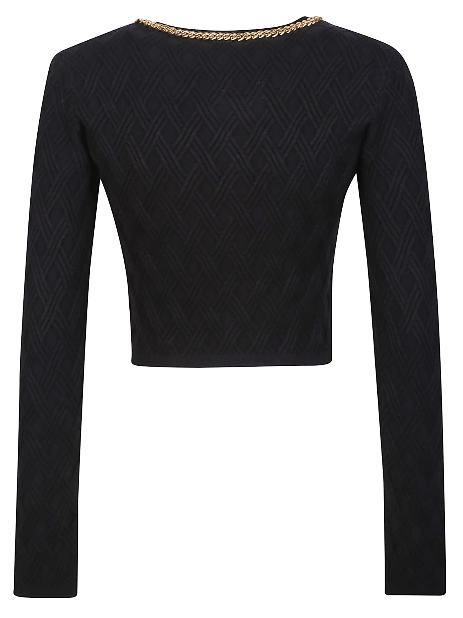 Elisabetta Franchi Jewel Zip Puller Cardigan Sweaters And Cardigans Black In Black