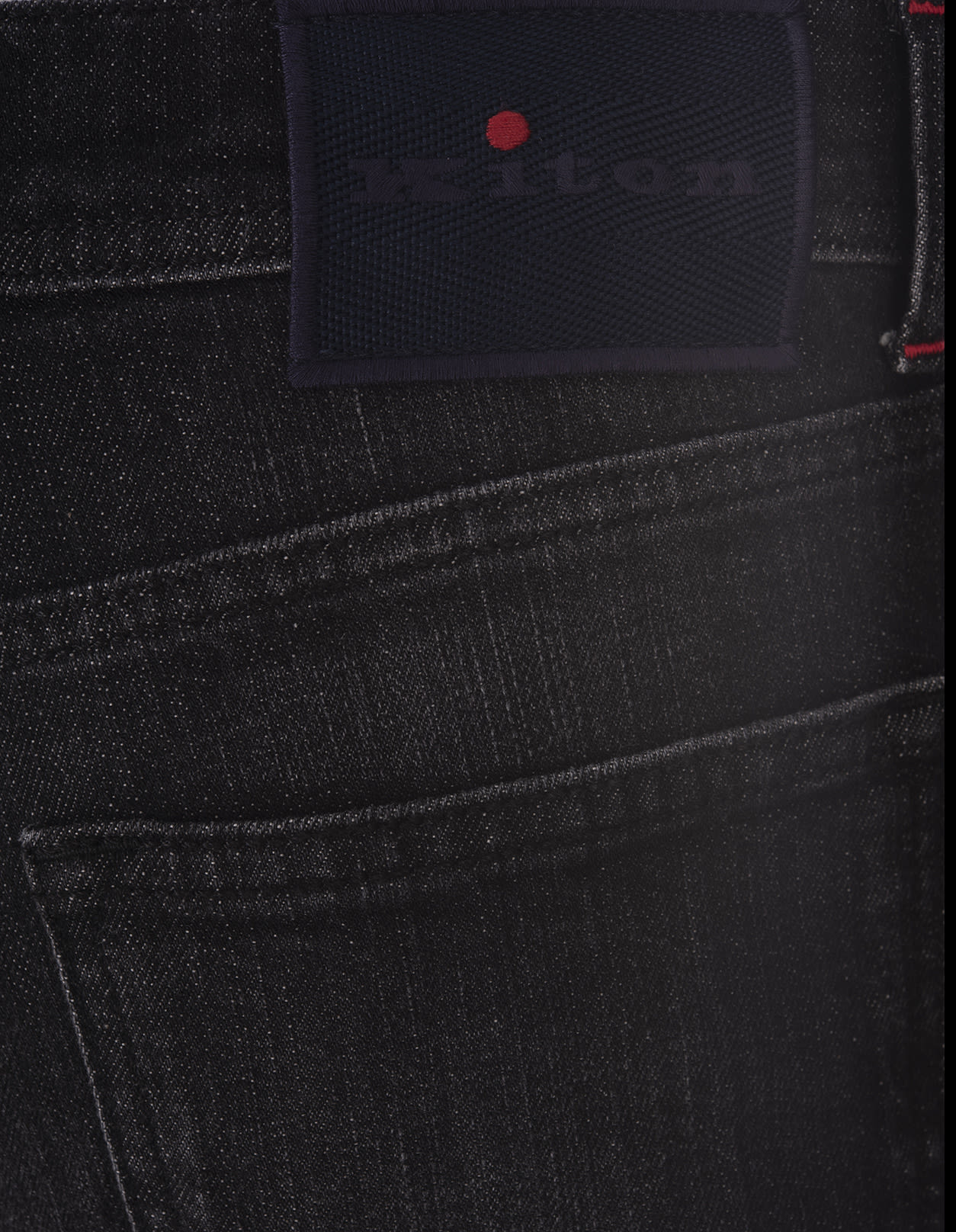 Shop Kiton Slim Fit Jeans In Black Stretch Denim