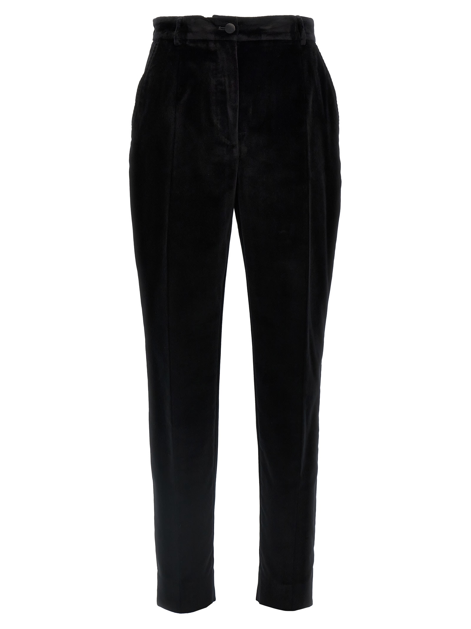 Shop Dolce & Gabbana Velvet Tuxedo Pants In Black