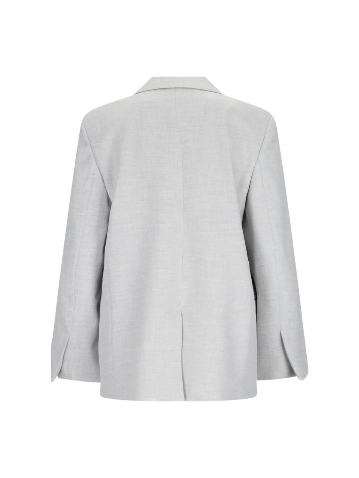 Shop Calvin Klein Single-breasted Blazer In Gray