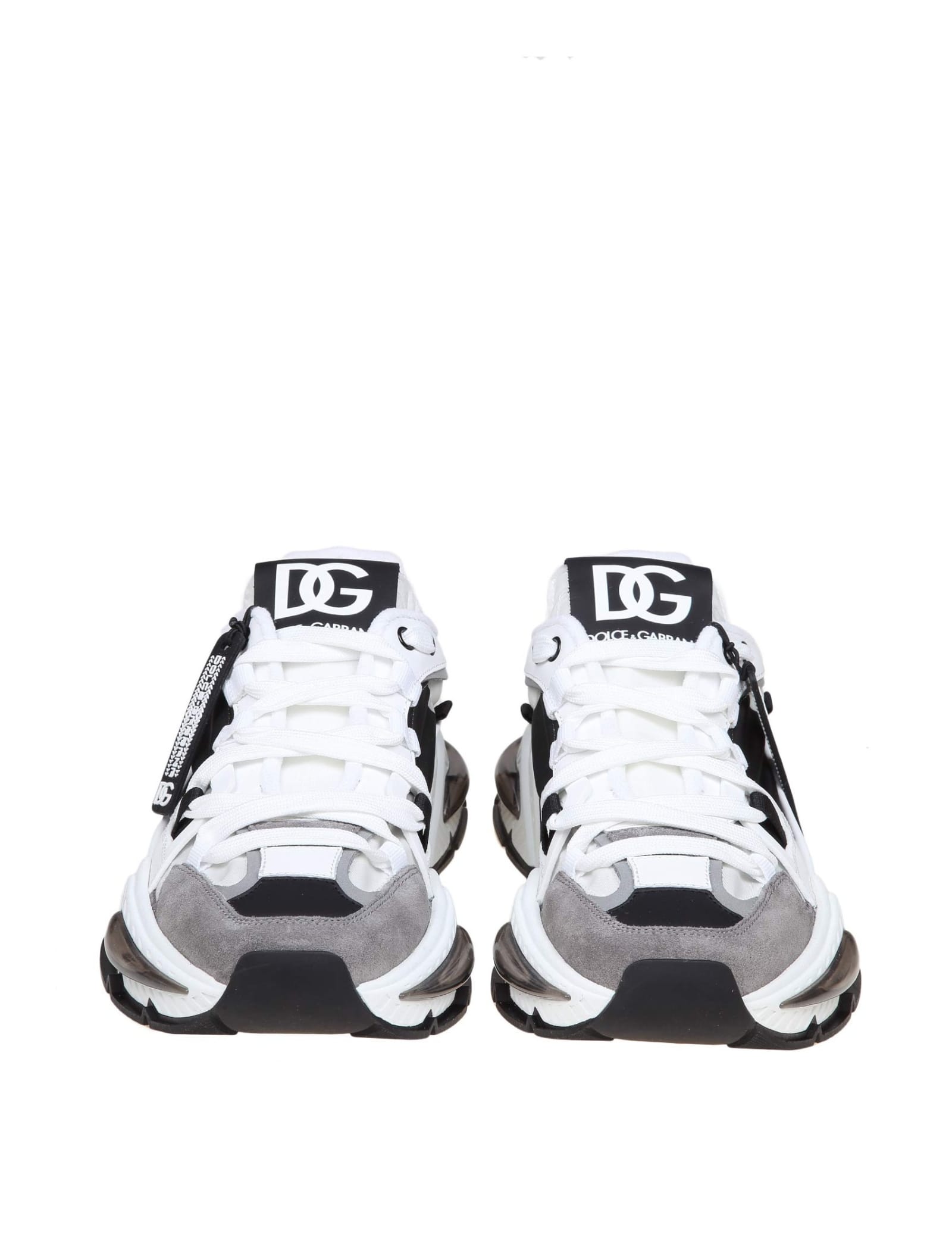 Shop Dolce & Gabbana Sneakers In A Mix Of Materials In White/black