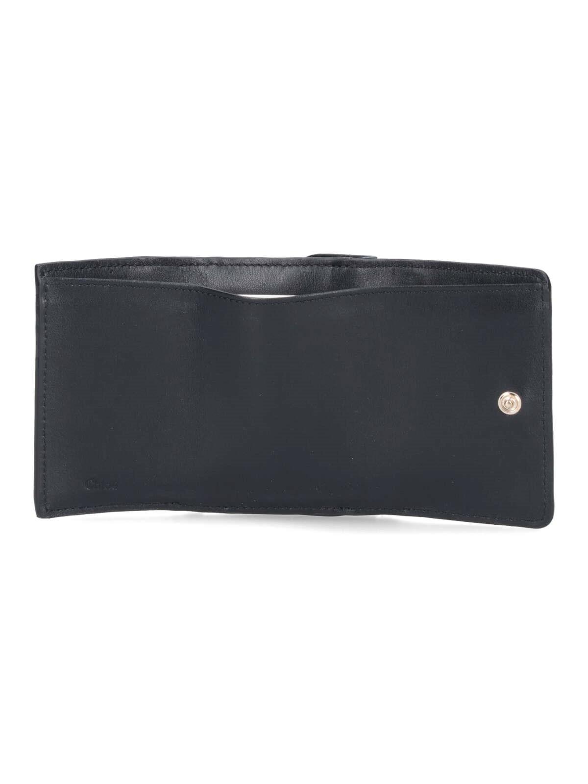 Shop Chloé Sense Tri-fold Mini Wallet In Black