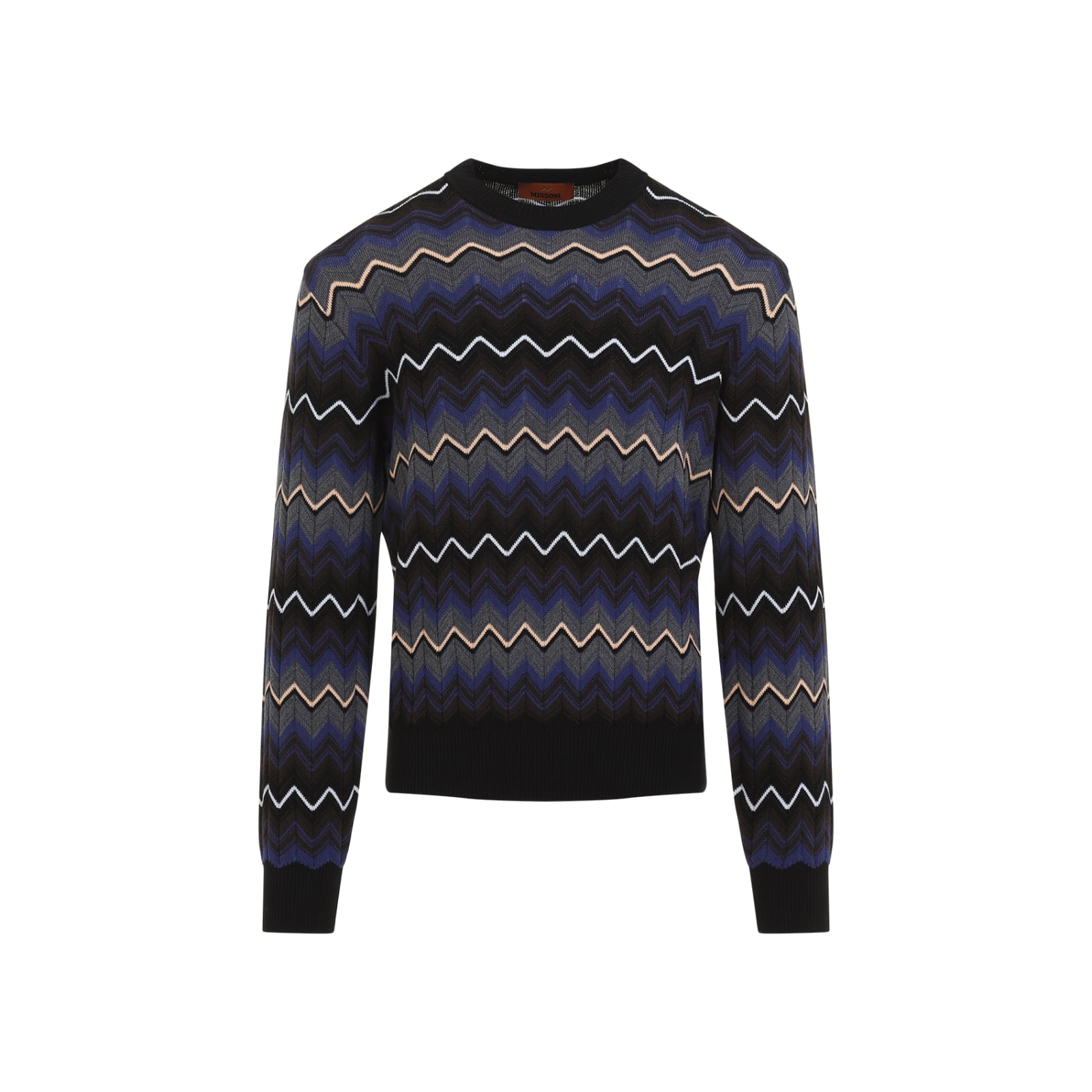 Shop Missoni Crewneck Pullover In Multic Dark Grey Ton