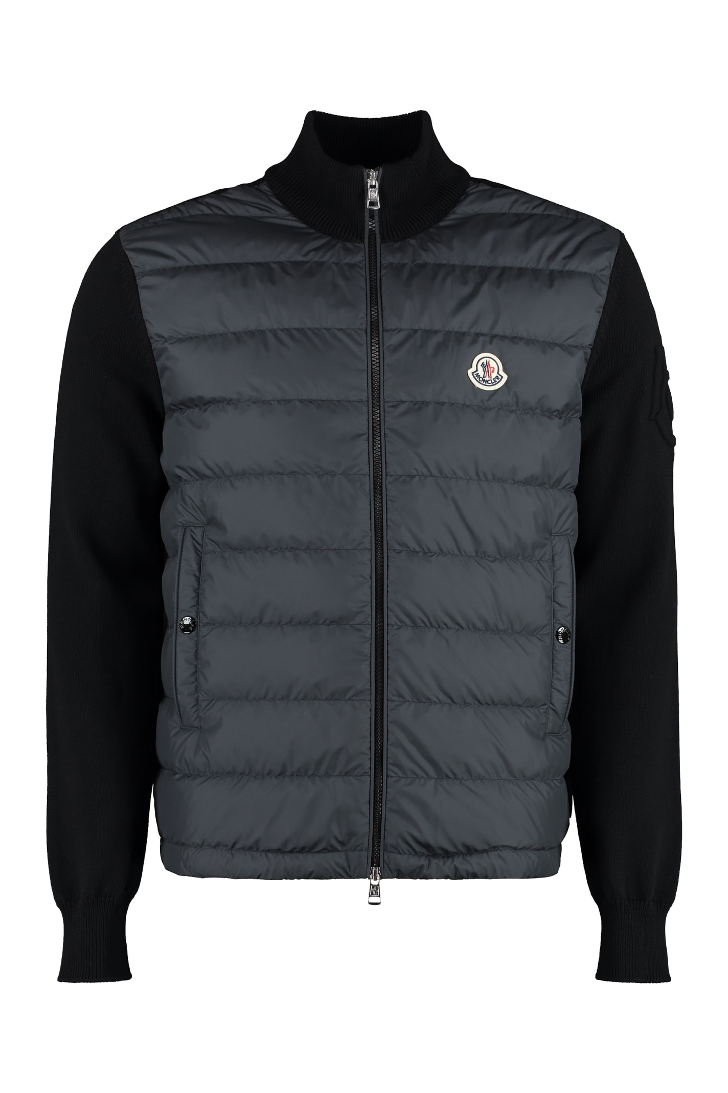 MONCLER CARDIGAN WITH PADDED FRONT PANEL