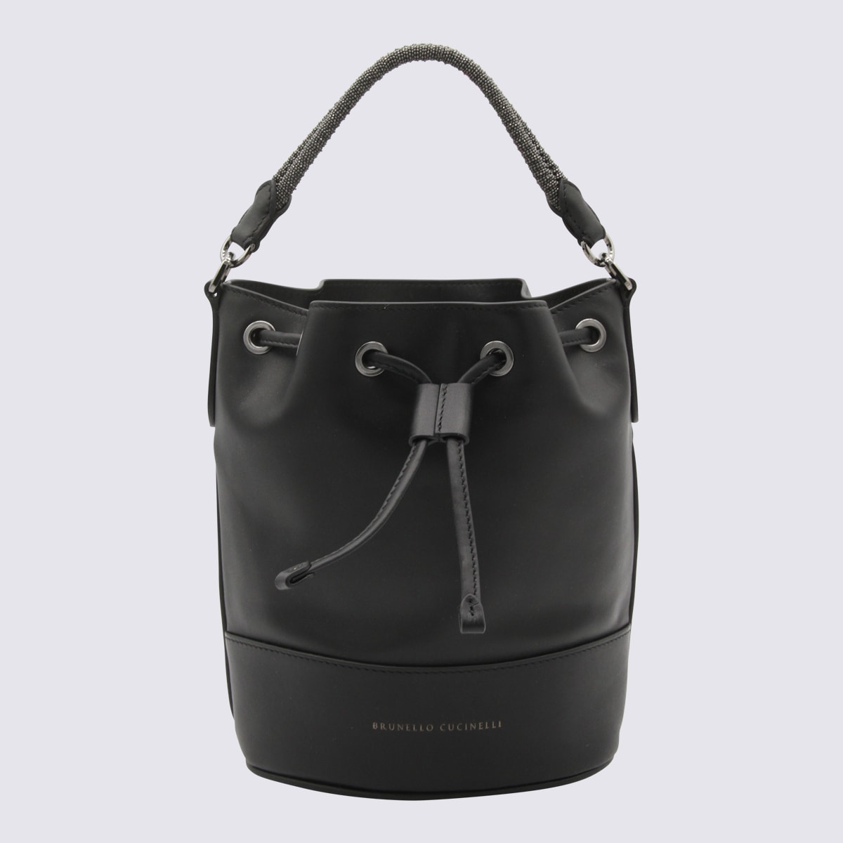 Shop Brunello Cucinelli Black Leather Satchel Bag