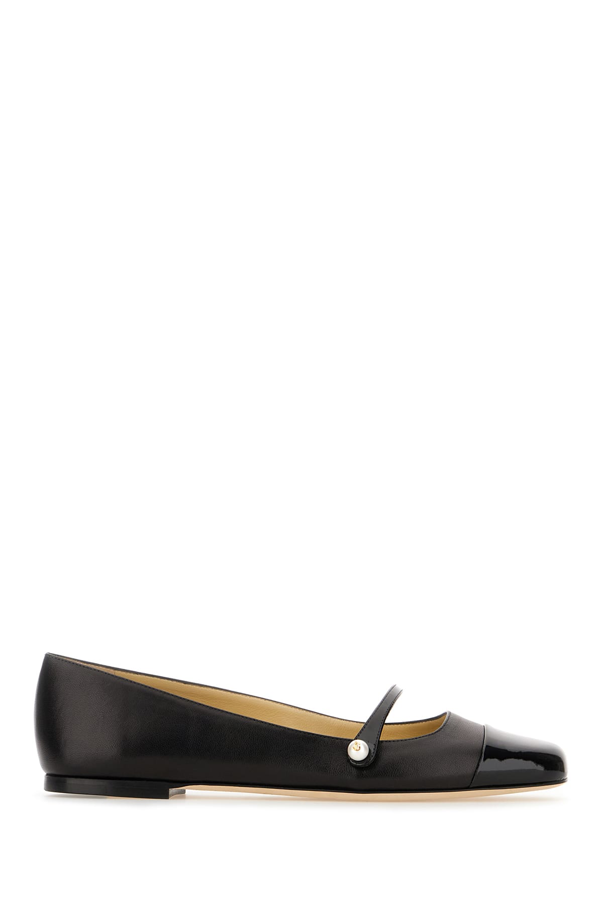 Shop Jimmy Choo Black Nappa Leather Elisa Ballerinas In Blackblack