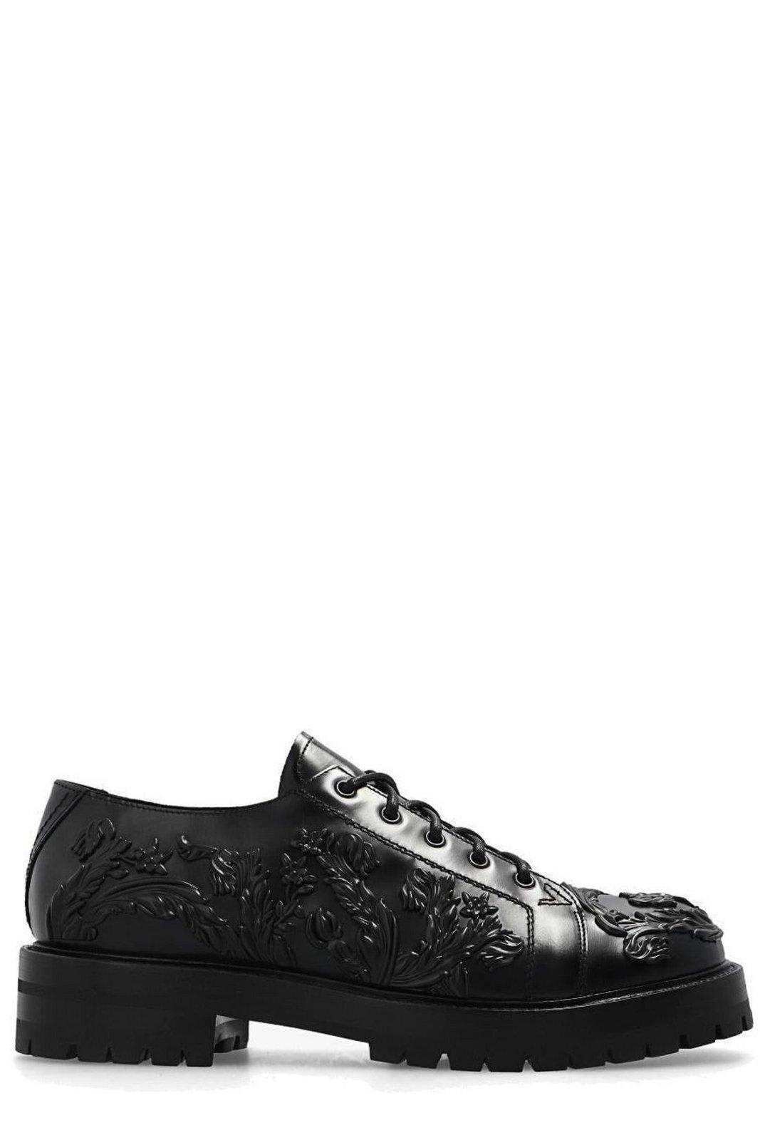 Versace Baroque Embossed Derby Shoes