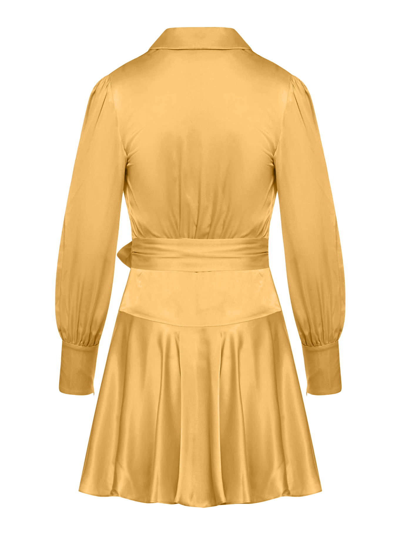 Shop Zimmermann Silk Wrap Mini Dress In Hon Honey