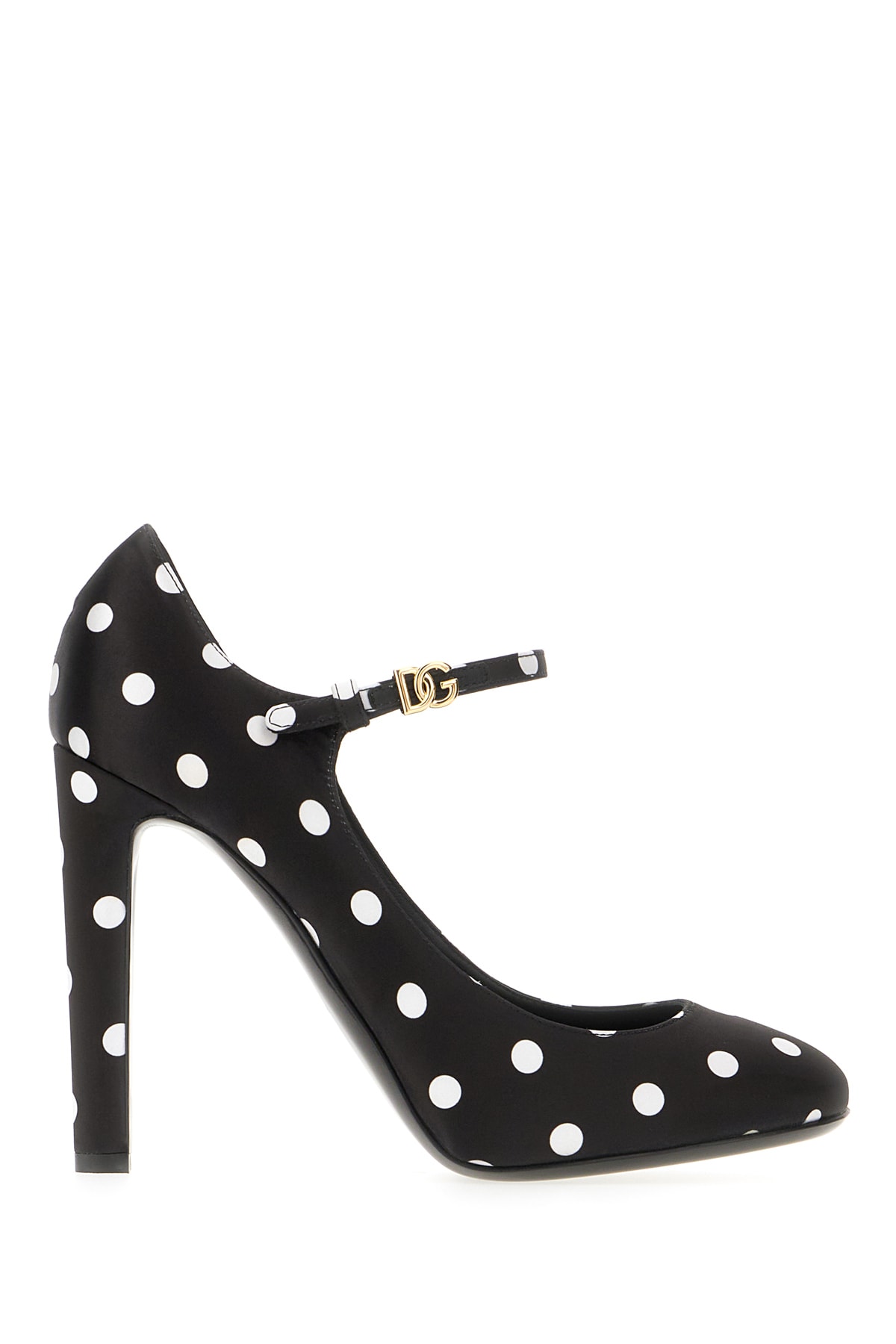 Dolce & Gabbana Printed Fabric Pumps In Pois Fondo Nero