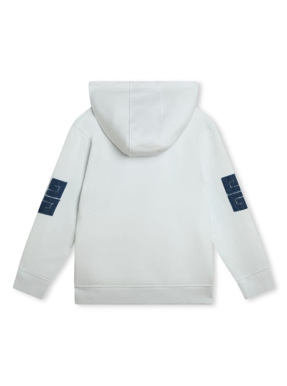 Shop Givenchy White Hoodie With Logo Lettering In Cotton Blend Boy