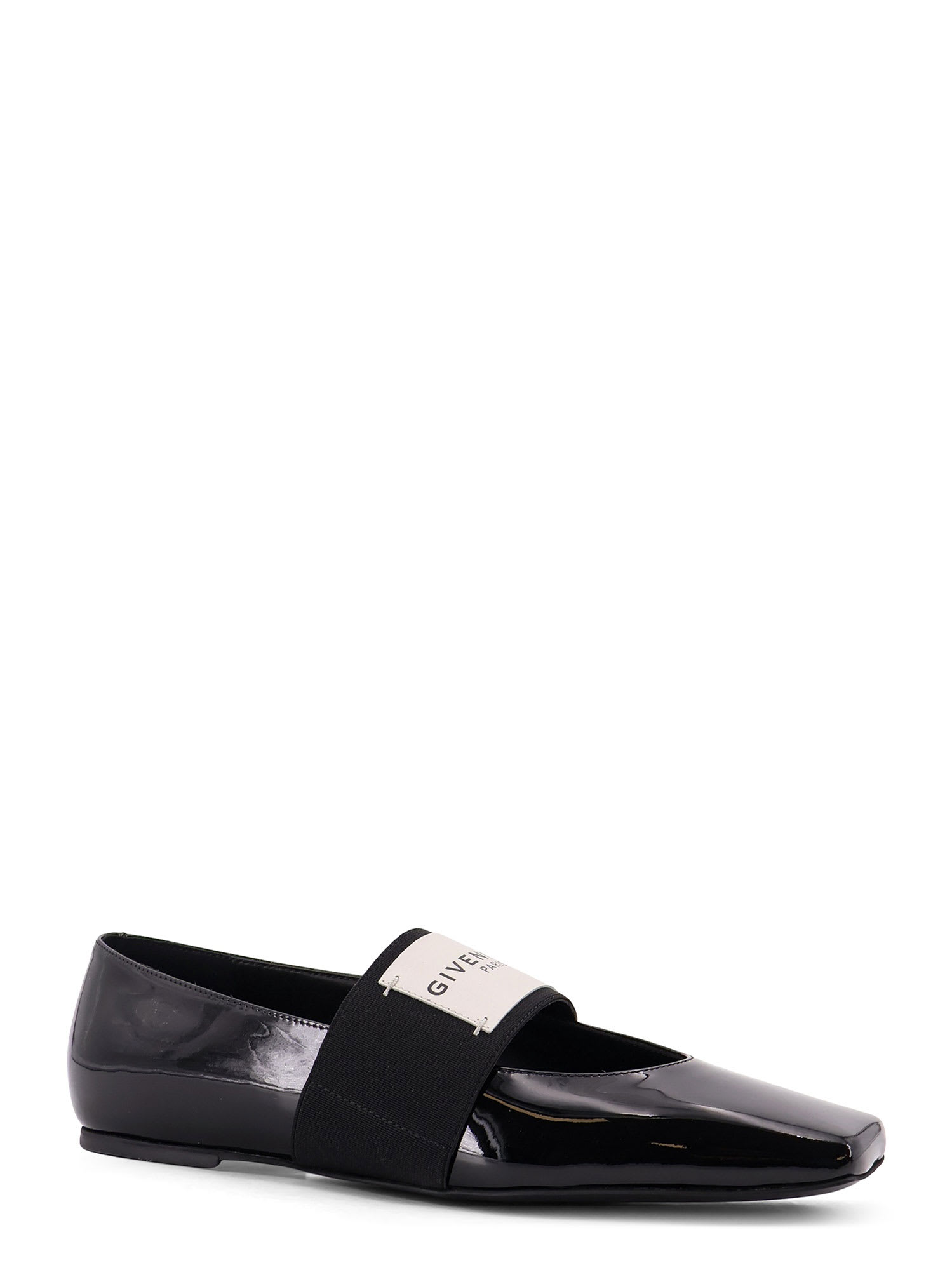 Givenchy Patent Leather Ballerinas With Maxi Logo Label In Multi