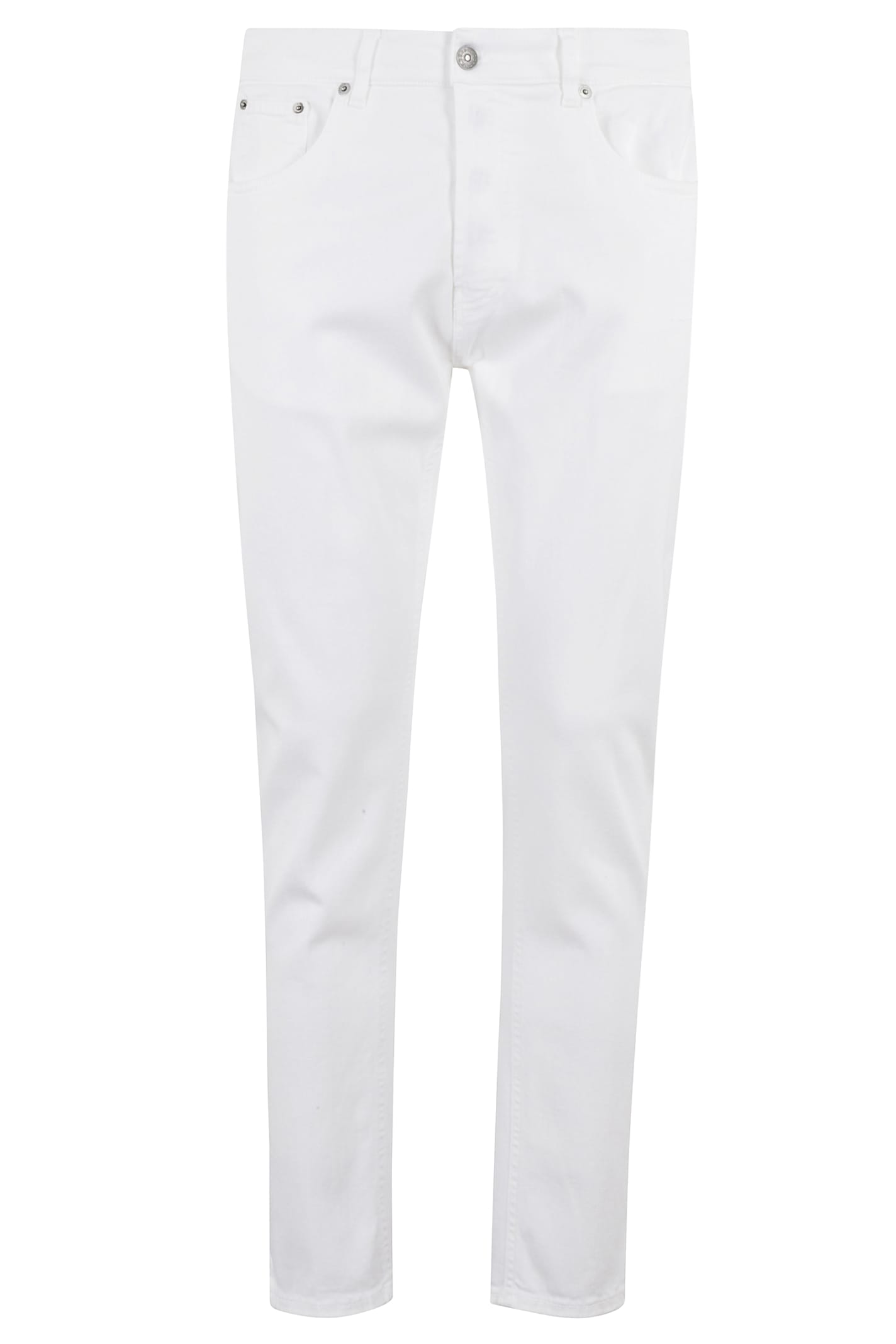 Dondup Carrot Leg Jeans In Durable Cotton Drill In Bianco