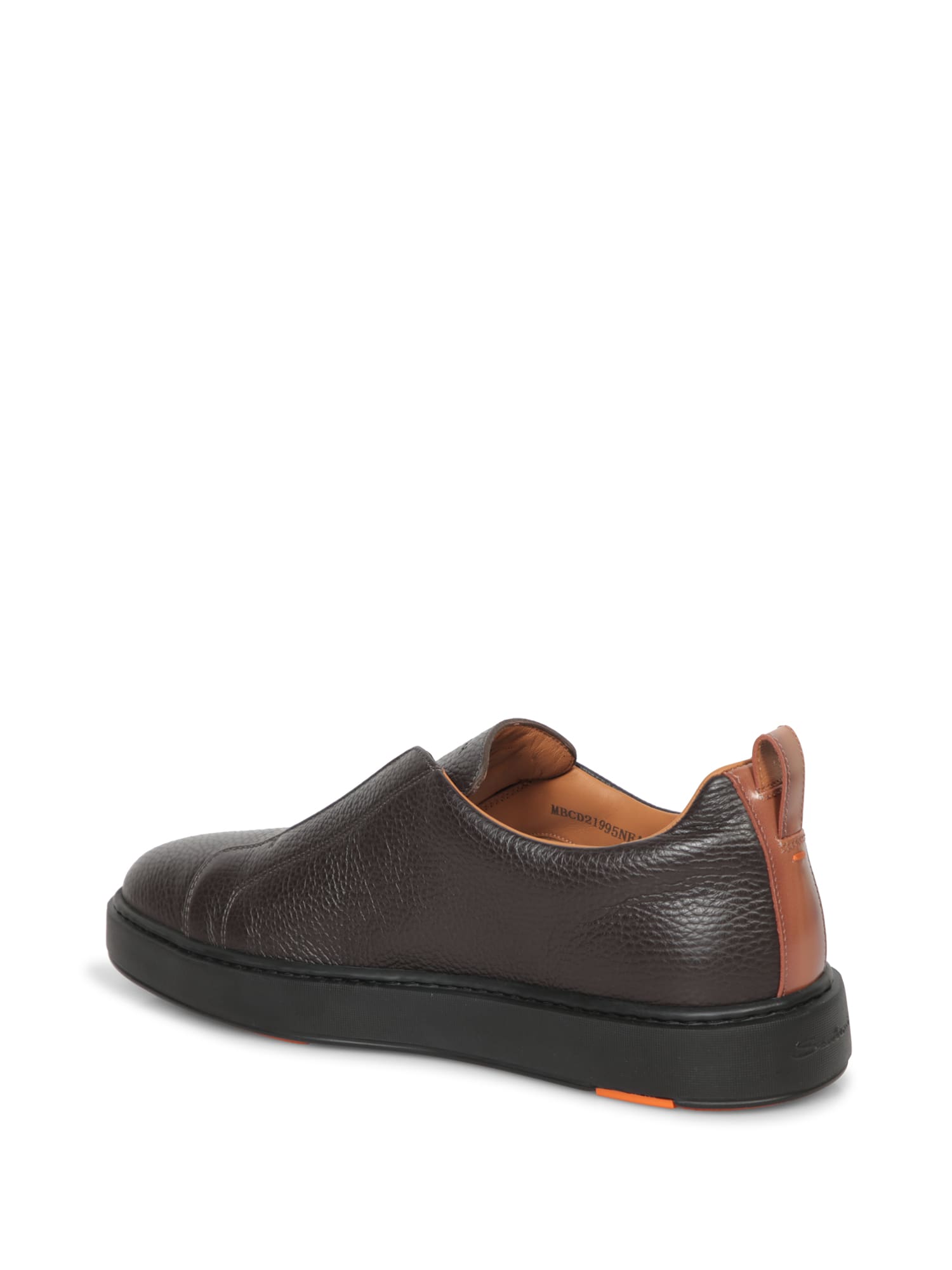 Shop Santoni Victory Grain Brown Tdm Sneakers