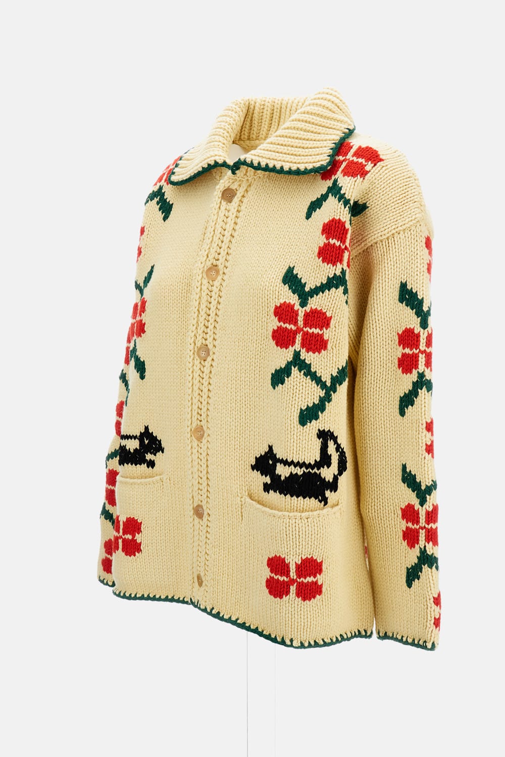 Bode Patterned-intarsia Cardigan In Animal Print