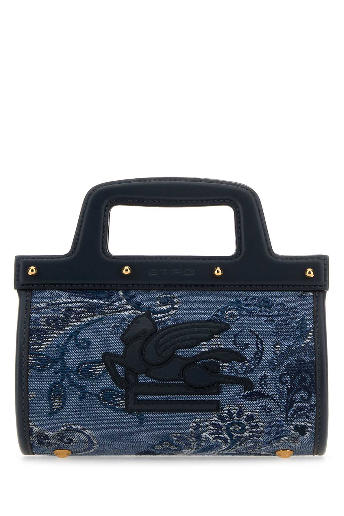 Shop Etro Embroidered Jacquard Handbag In S9883