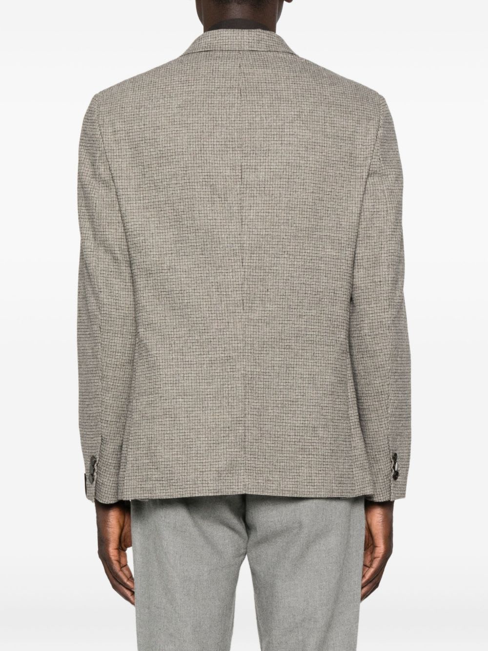 Paolo Pecora Checked Double-breasted Jacket In Gray