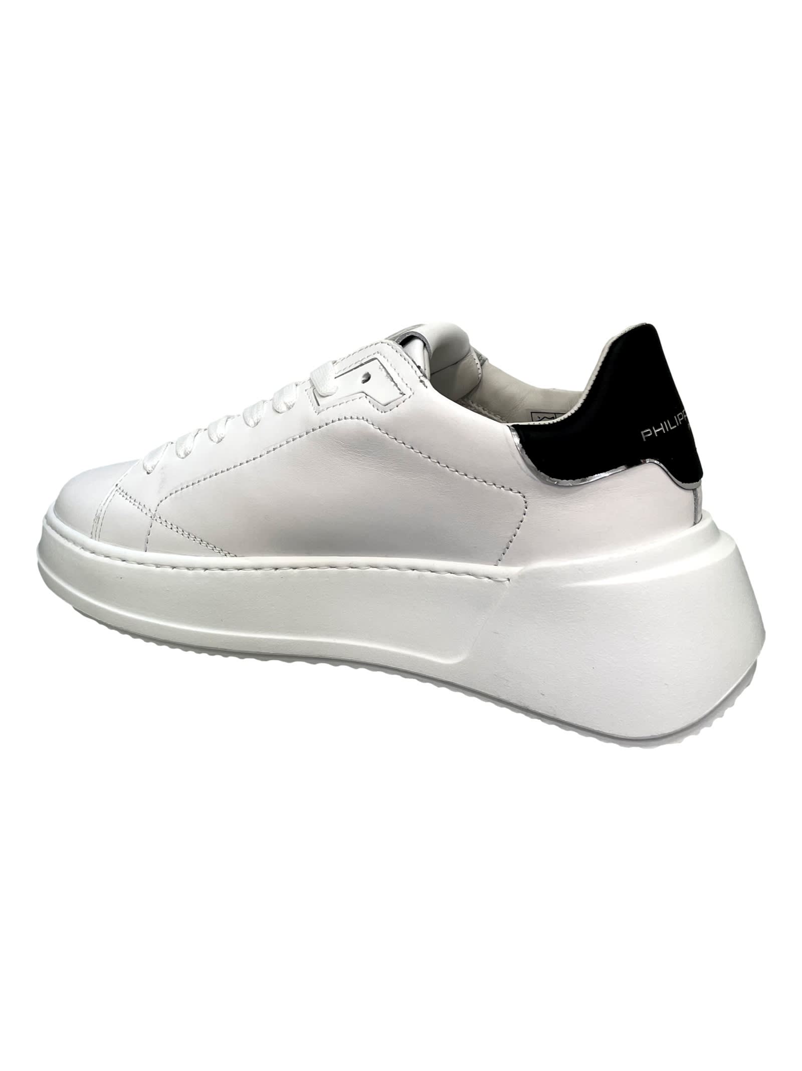 Shop Philippe Model Tres Temple Sneakers In White