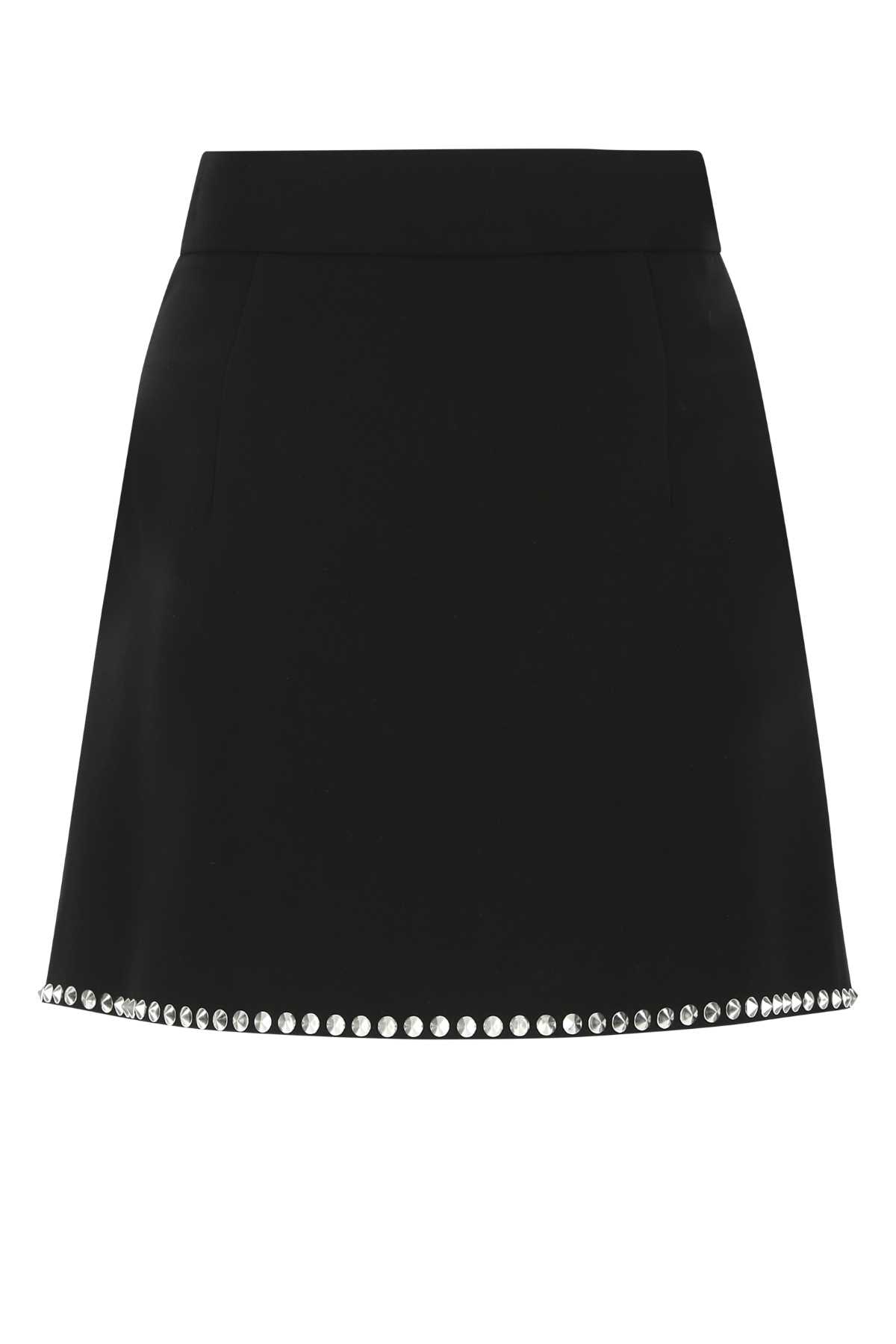 Shop Miu Miu Black Viscose Mini Skirt In F0002