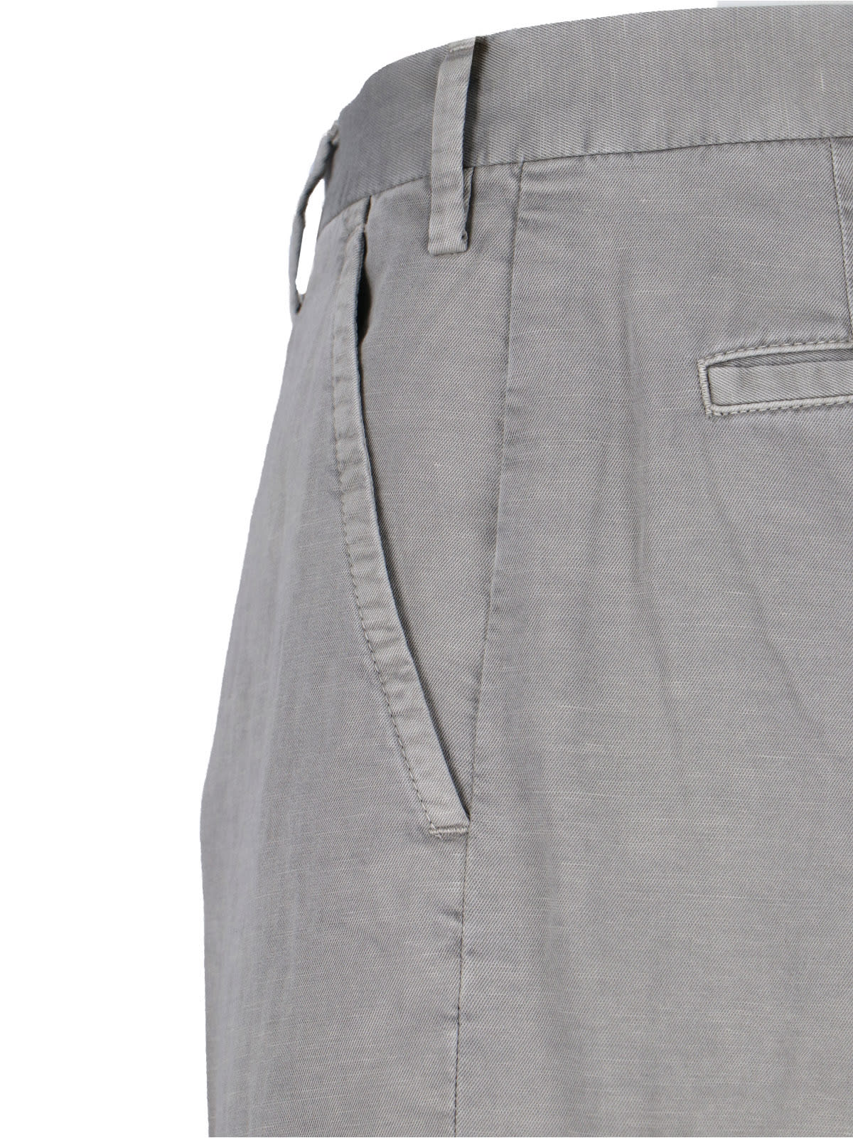 Incotex High-waisted Grey Chino Pants With Straight Leg Design In Gray