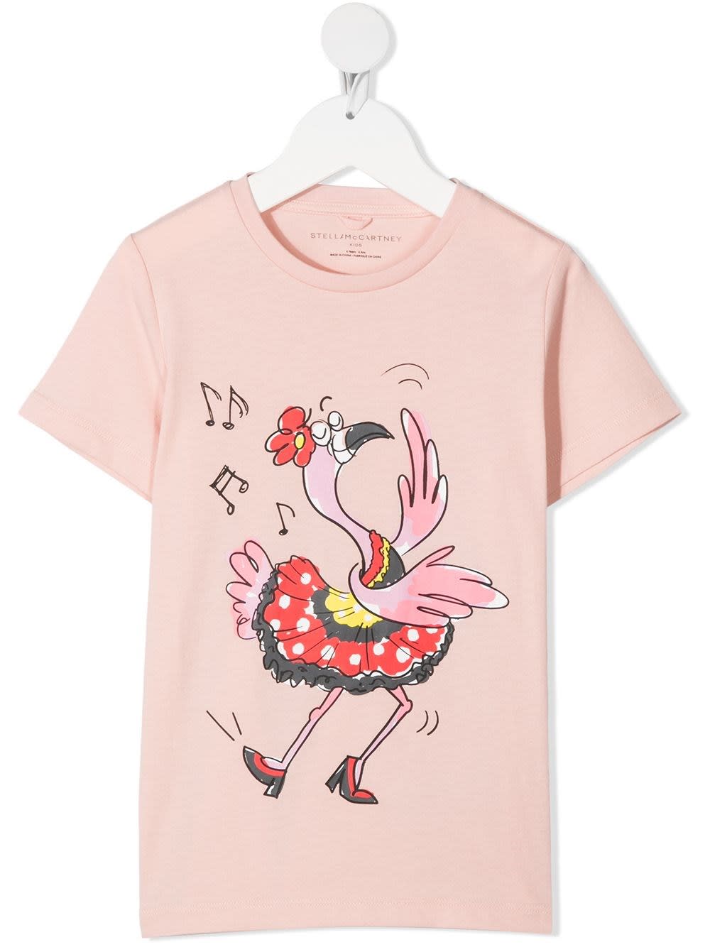 Stella McCartney Kids Flamingo T-shirt In Pink Jersey