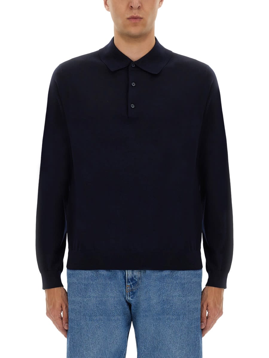 Sunflower Black Polo Shirt With Classic Collar And Ribbed Trims