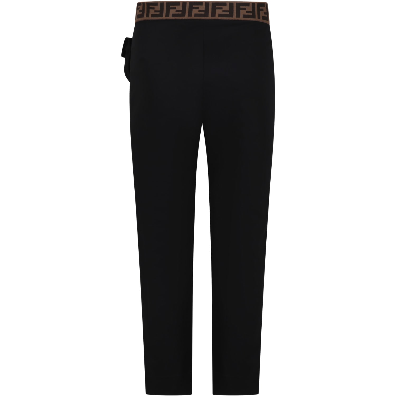 Shop Fendi Black Trousers Fro Girl With Ff