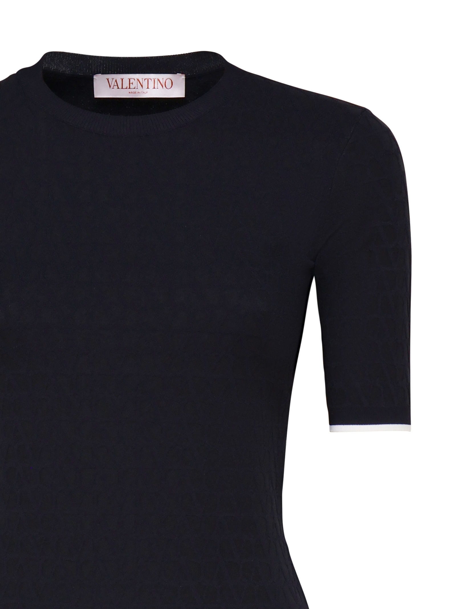 Shop Valentino Fitted Elastic T-shirt In Blue