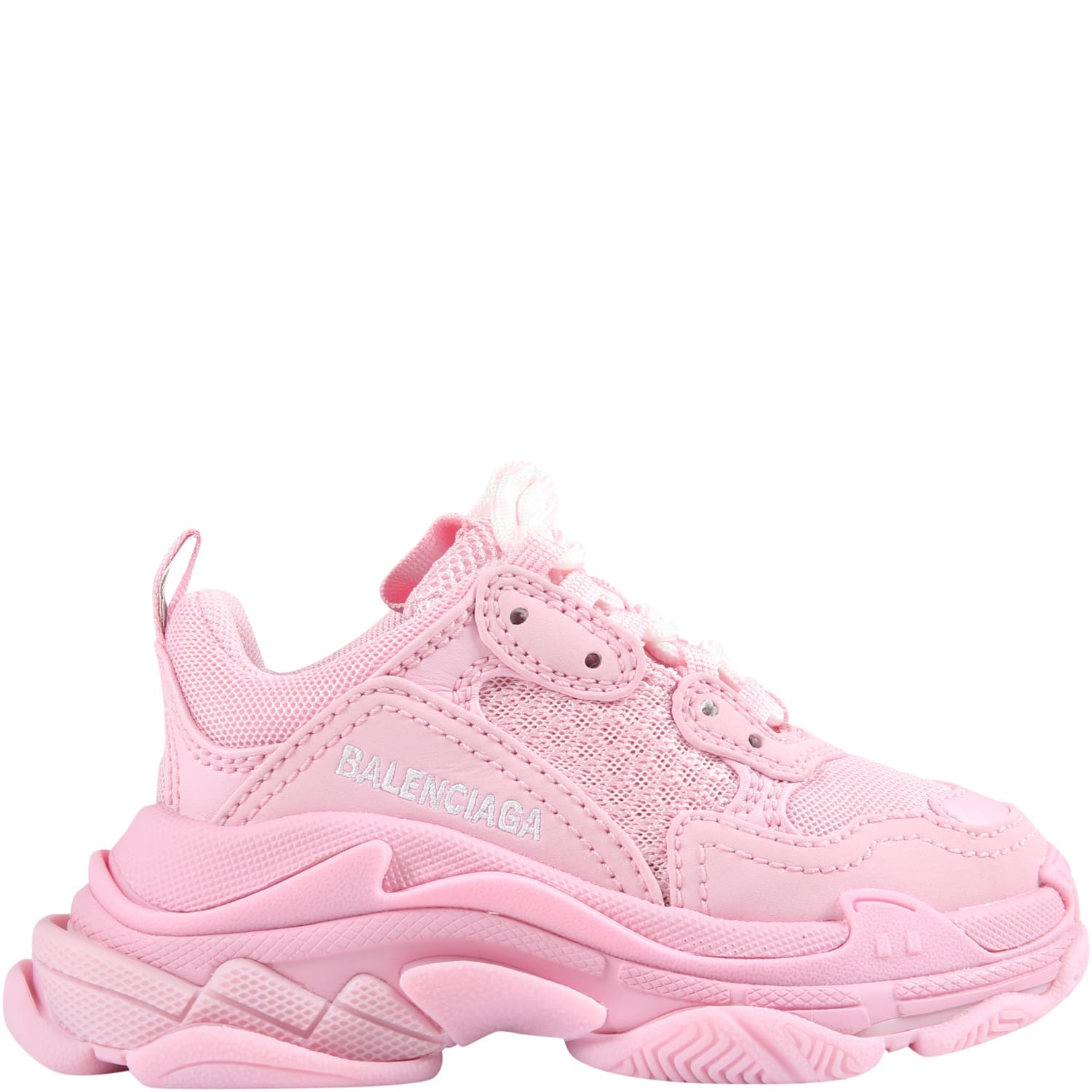 Balenciaga Pink Sneakers Triple S For Girl With Logo
