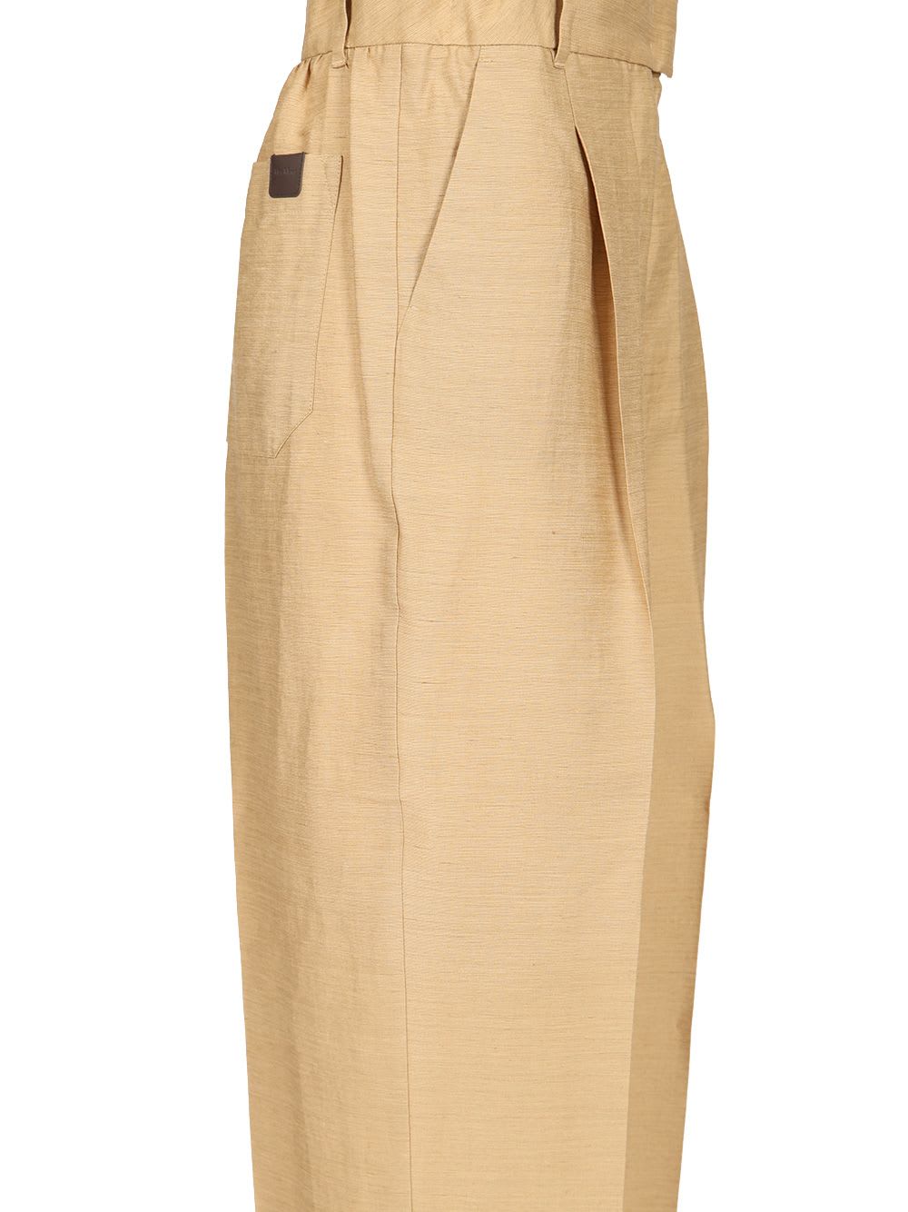 Shop Max Mara Straight Trousers In Linen And Silk