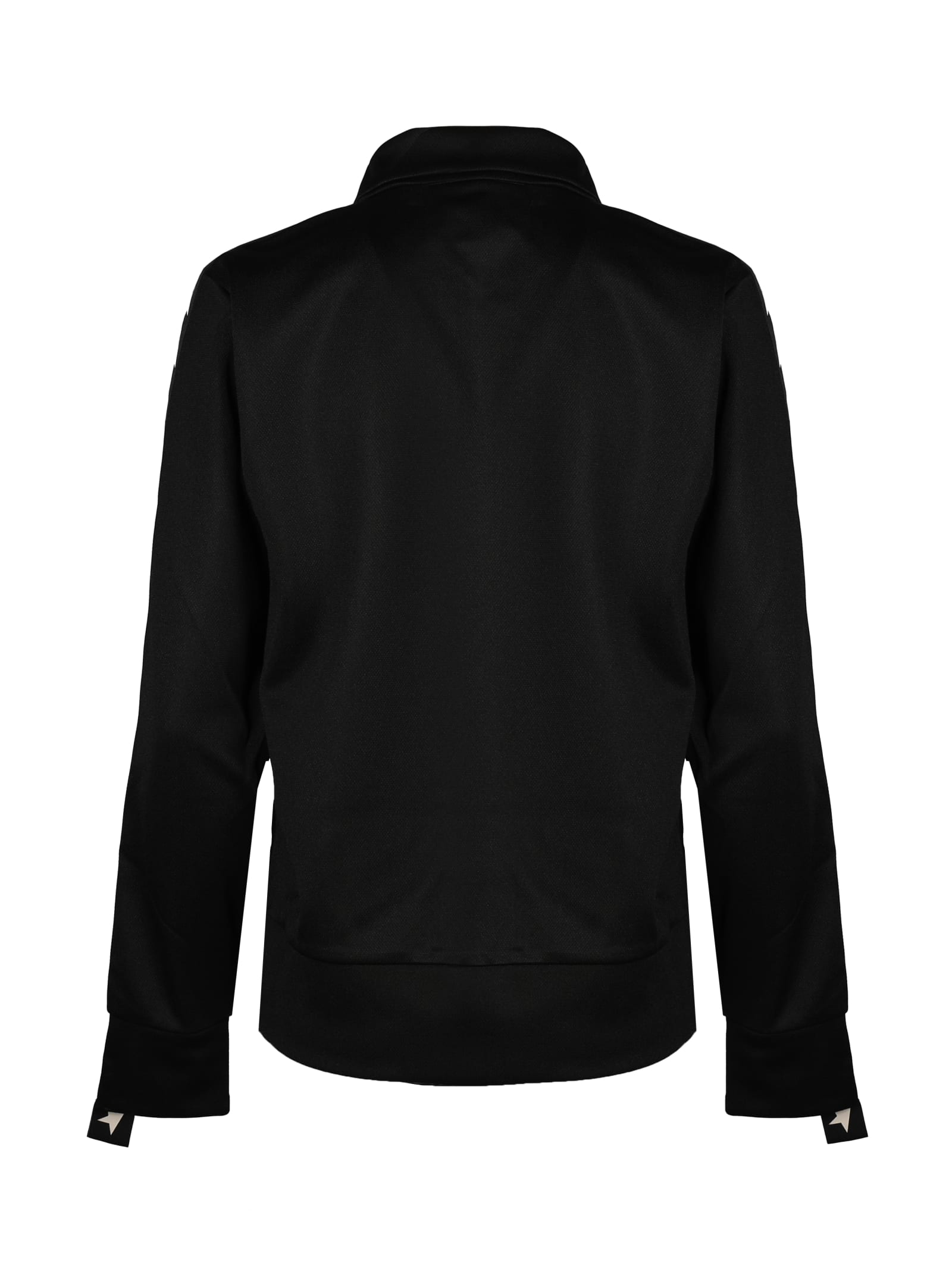 Golden Goose Deluxe Brand High-collar Sweatshirt With Star Detailing And Zipper In Black/white
