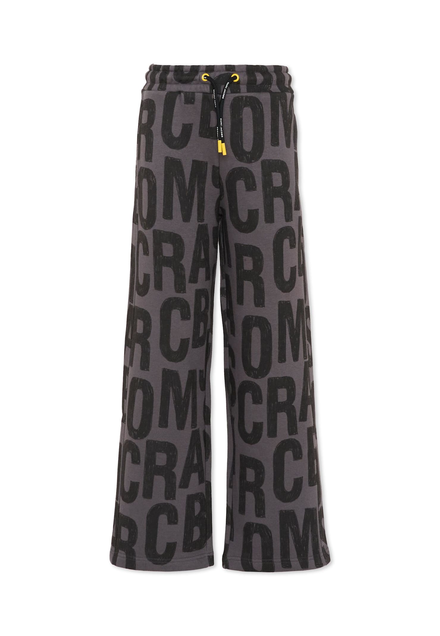 Marc Jacobs Grey Trousers For Kids With Logo In Black