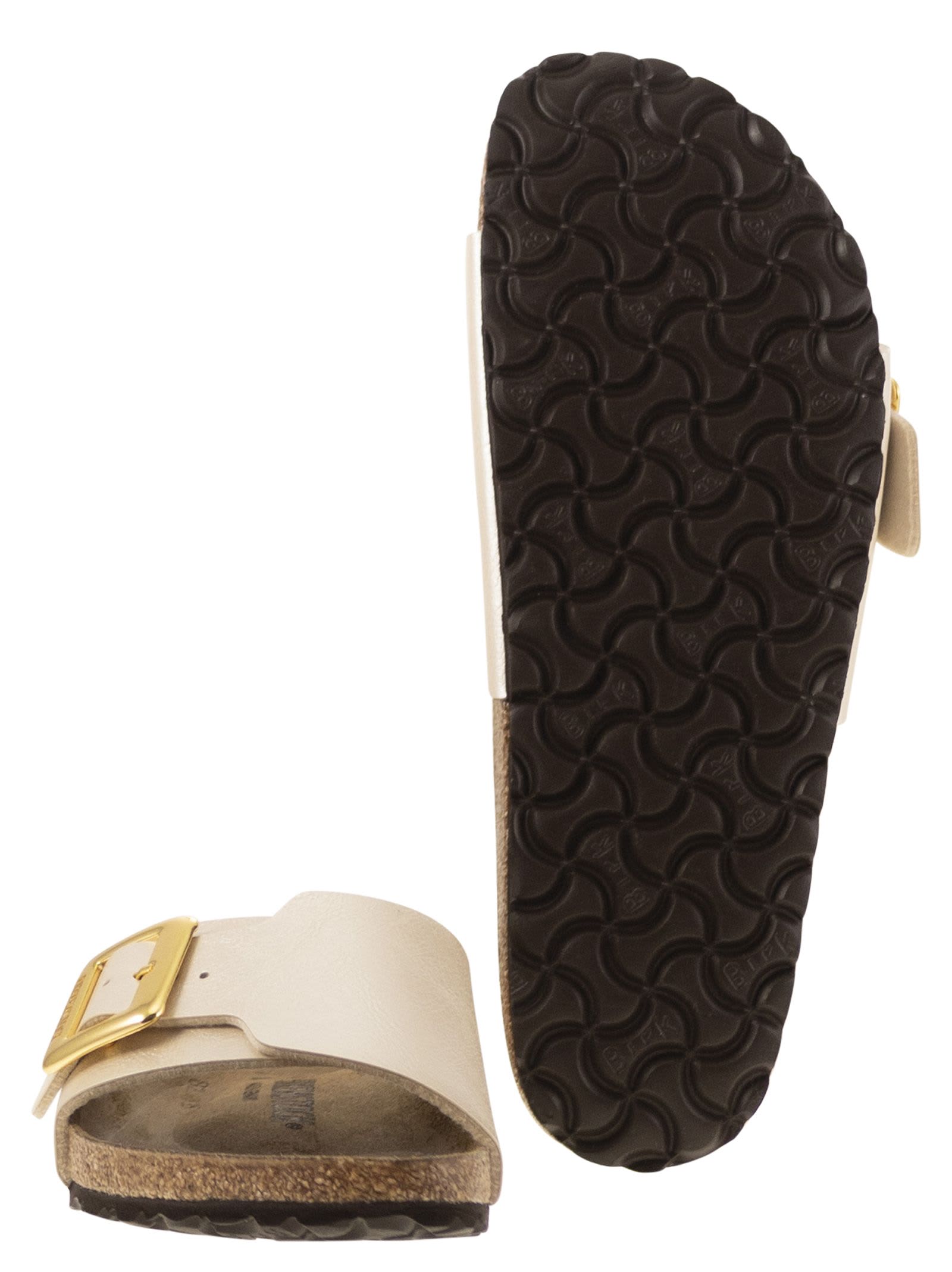 Birkenstock Madrid Big Buckle Slide Sandal In Pearl