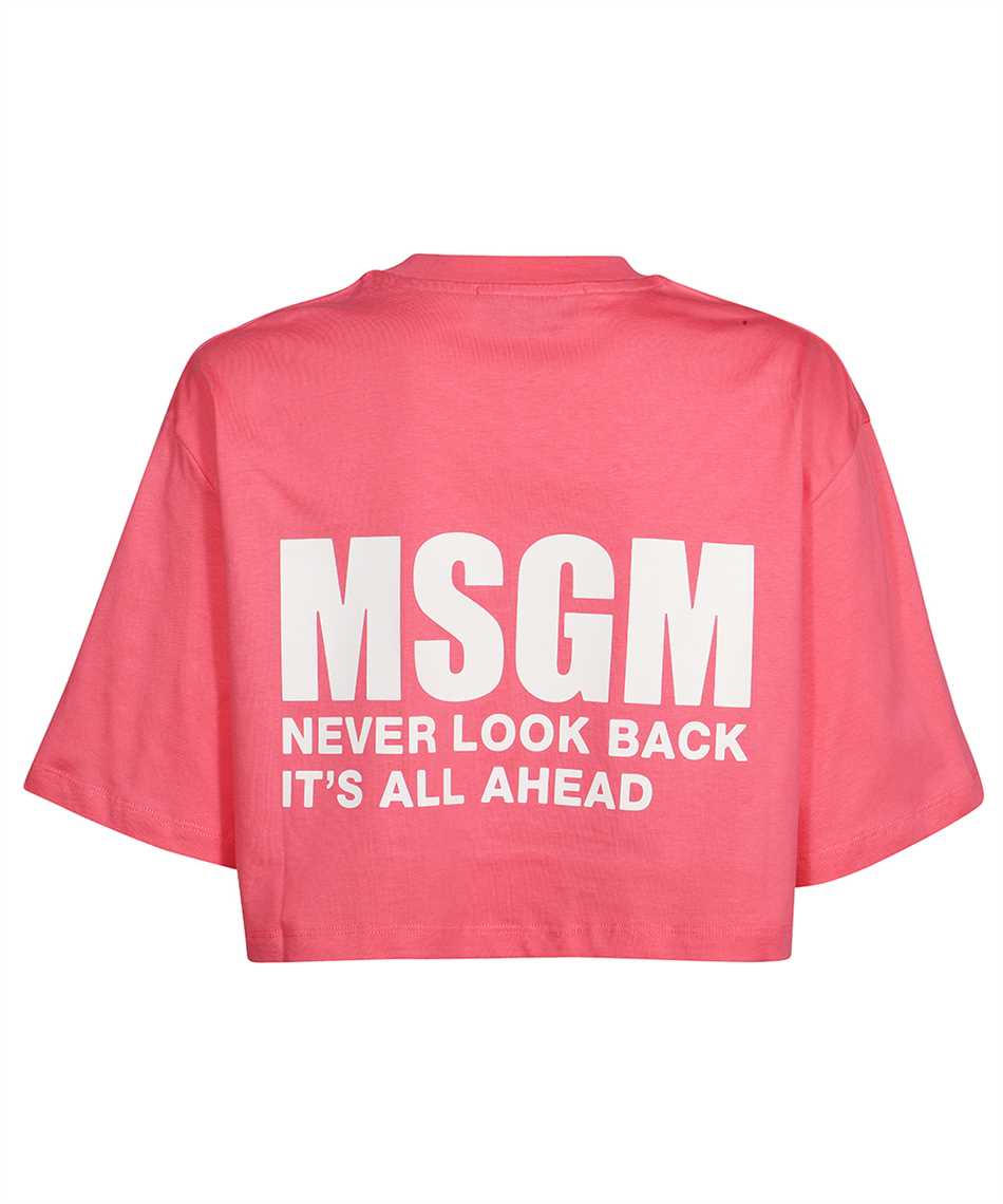 Msgm Cotton Crop Top In Pink